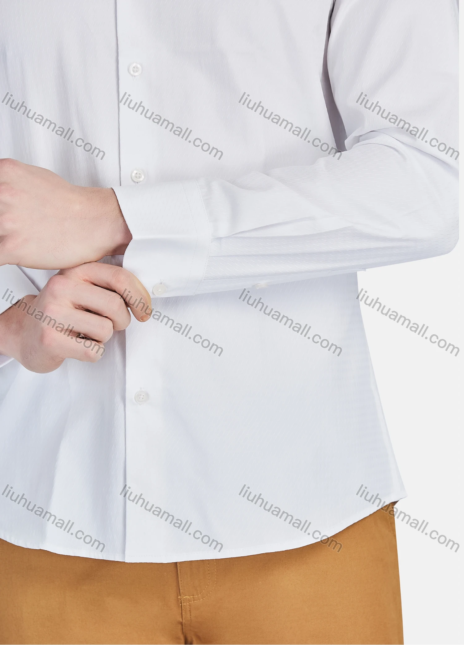 Wholesale Men's Casual Plain Collared Long Sleeve Button Down Shirt 713-1# - Liuhuamall