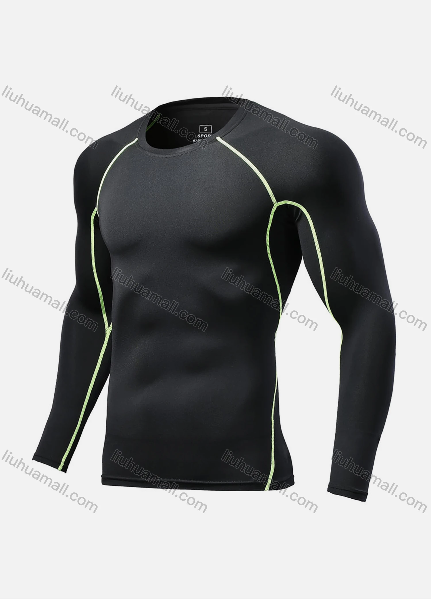Wholesale Boy's Athletic Workout Round Neck Long Sleeve Compression Shirts 310# - Liuhuamall