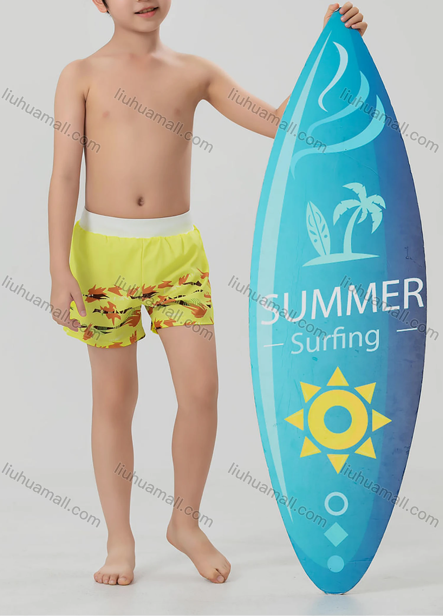 Wholesale Boy's Casual Tropical Seaside Theme Swim Shorts 2280# - Liuhuamall