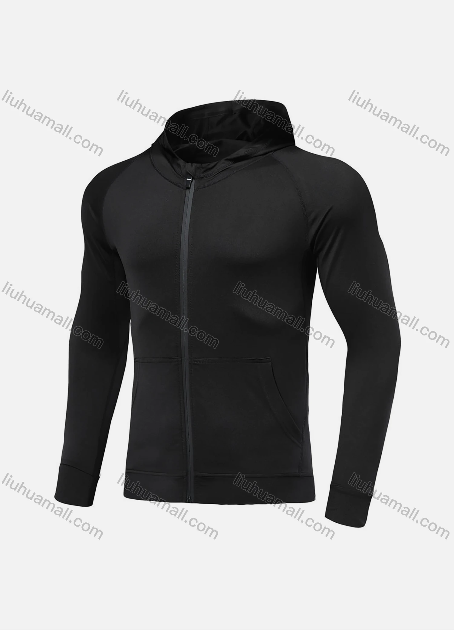Wholesale Men's Athletic Workout Plain Splicing Long Sleeve Hoodie 724# - Liuhuamall