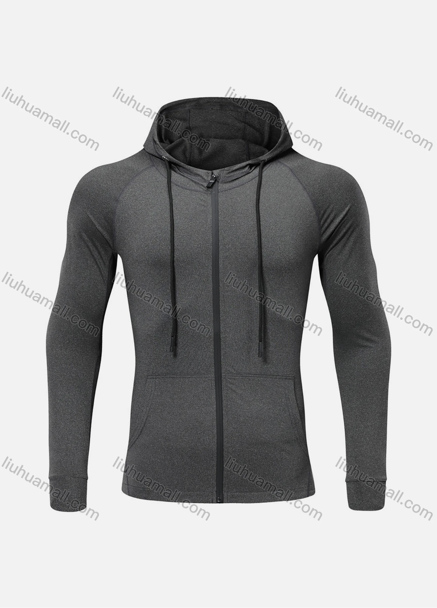 Wholesale Men's Athletic Workout Splicing Drawstring Long Sleeve Hoodie 727# - Liuhuamall