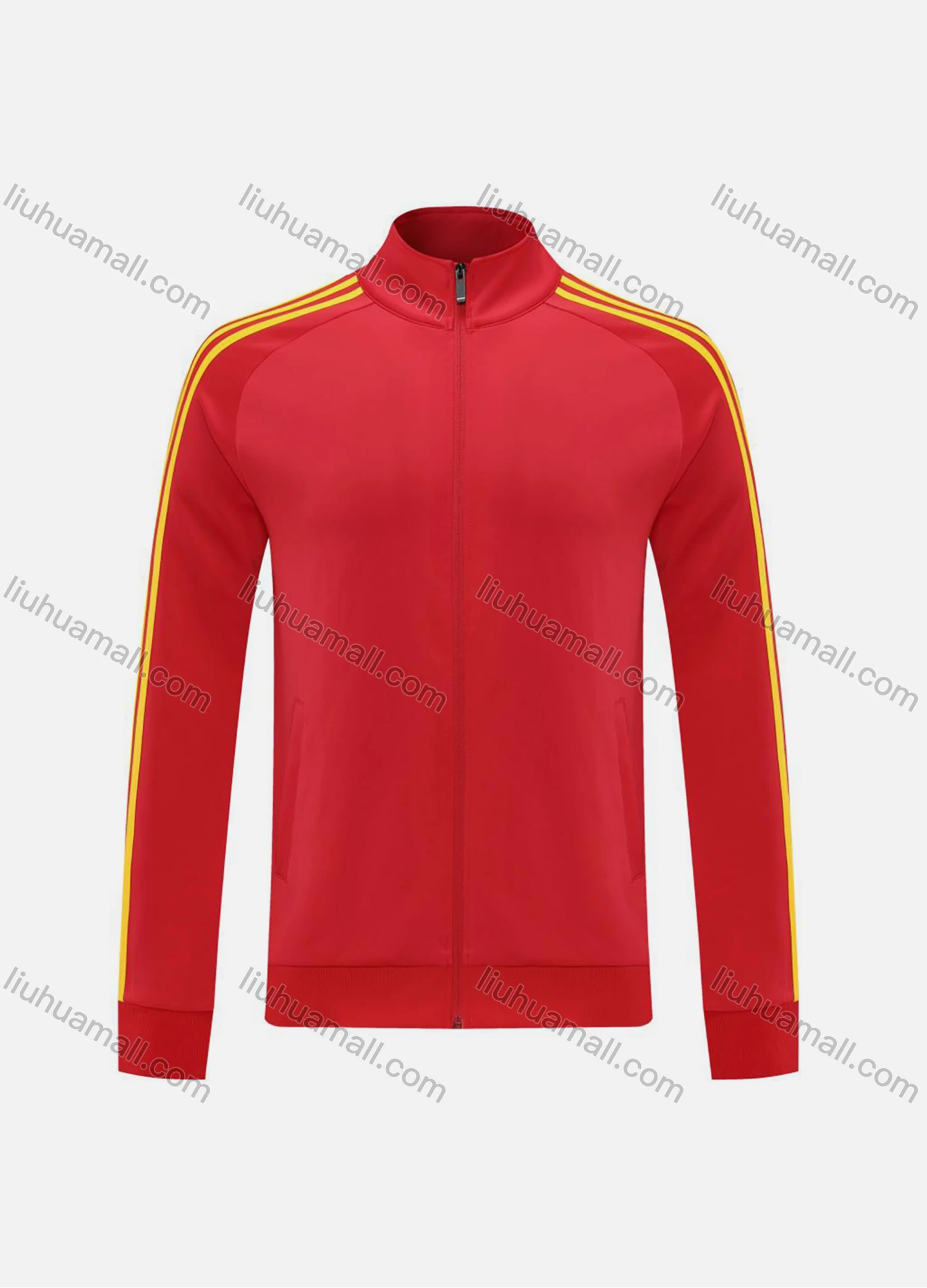 Wholesale Boy's Athletic Striped Stand Collar Zip Long Sleeve Sweatshirt - Liuhuamall