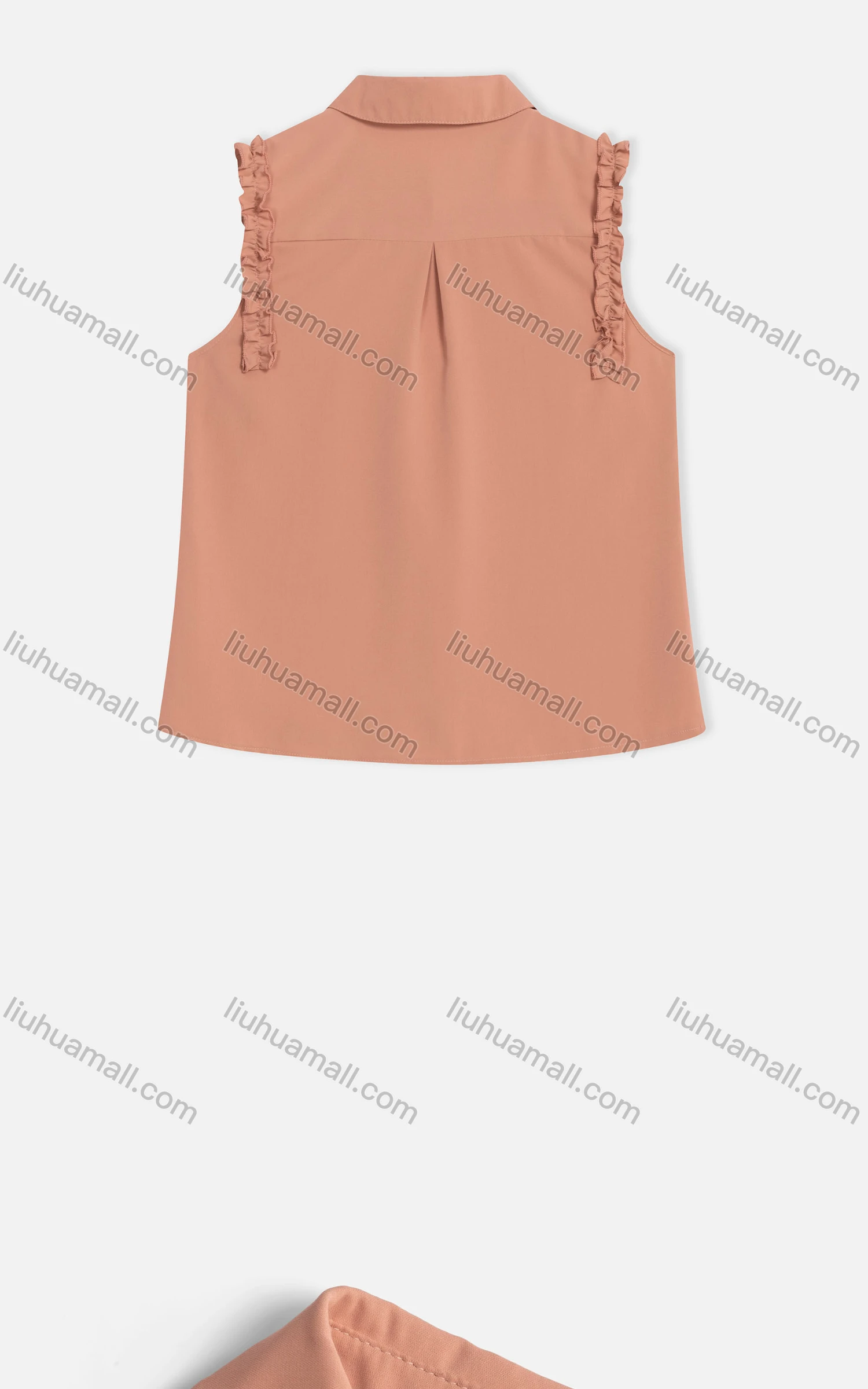 Wholesale Women's Casual Sleeveless Button Down Plain Shirt 1477# - Liuhuamall