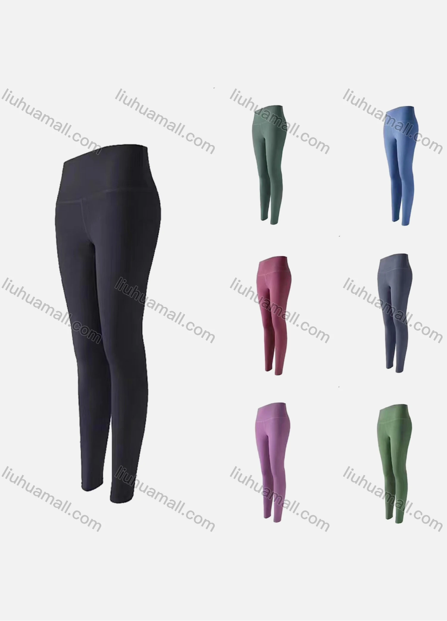 Wholesale Women's Athletic High Waist Butt Lifting Tummy Control Ankle Length Yoga Leggings 1729# - Liuhuamall