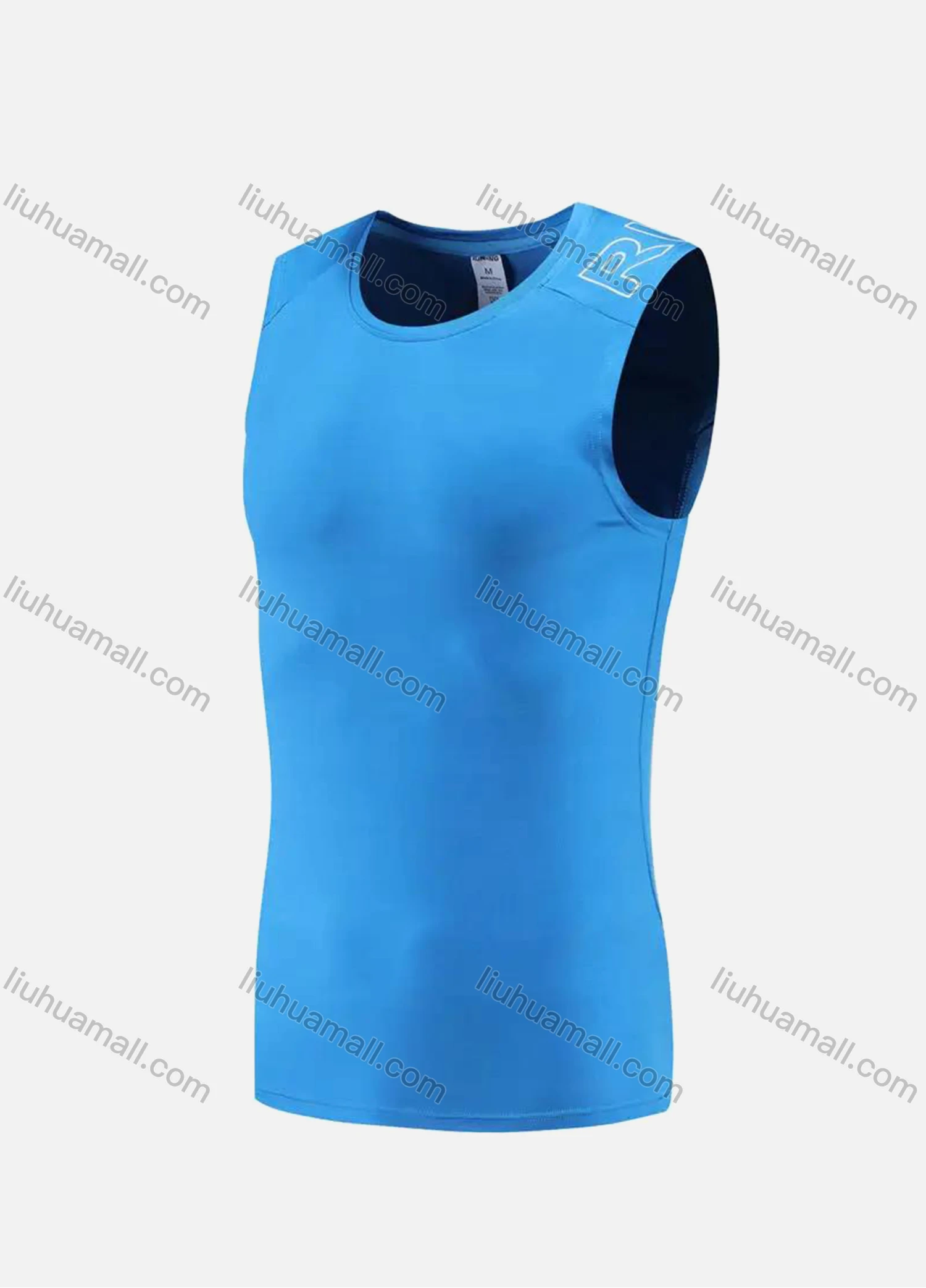 Wholesale Men's Athletic Workout Letter Print Quick Dry Round Neck Tank Top 0603# - Liuhuamall