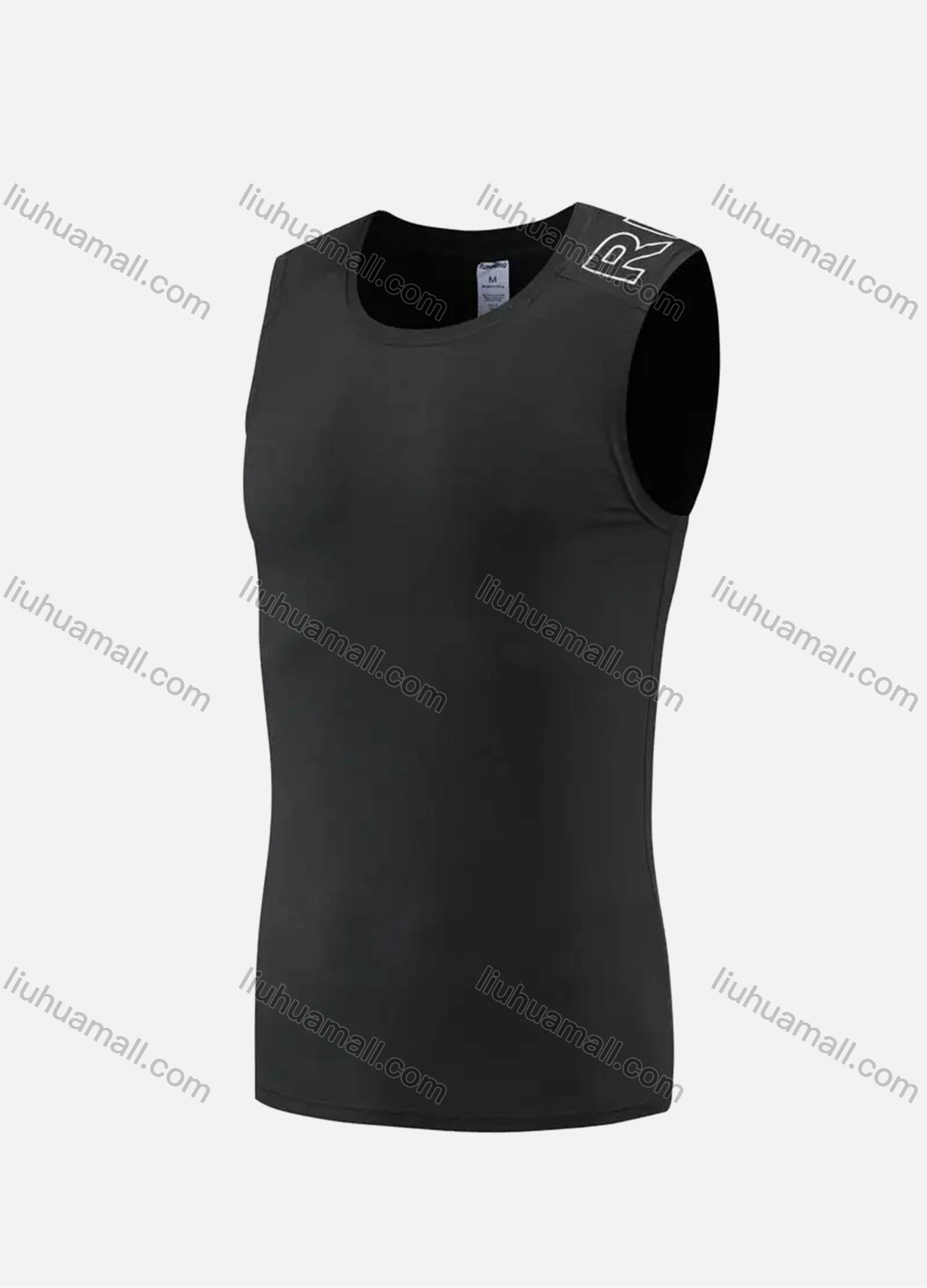 Wholesale Men's Athletic Workout Letter Print Quick Dry Round Neck Tank Top 0603# - Liuhuamall