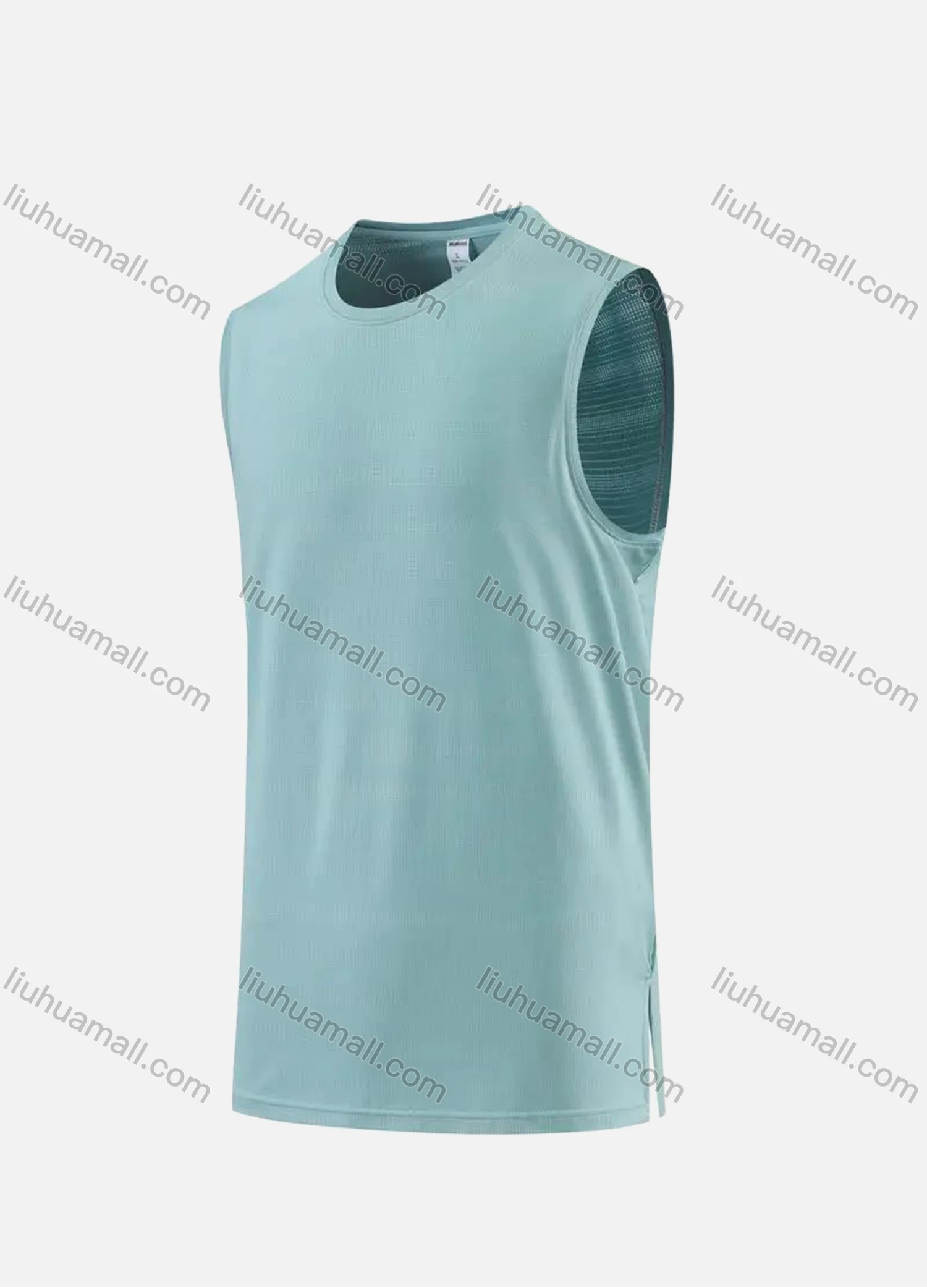 Wholesale Men's Athletic Workout Plain Quick Dry Round Neck Tank Top 0605# - Liuhuamall