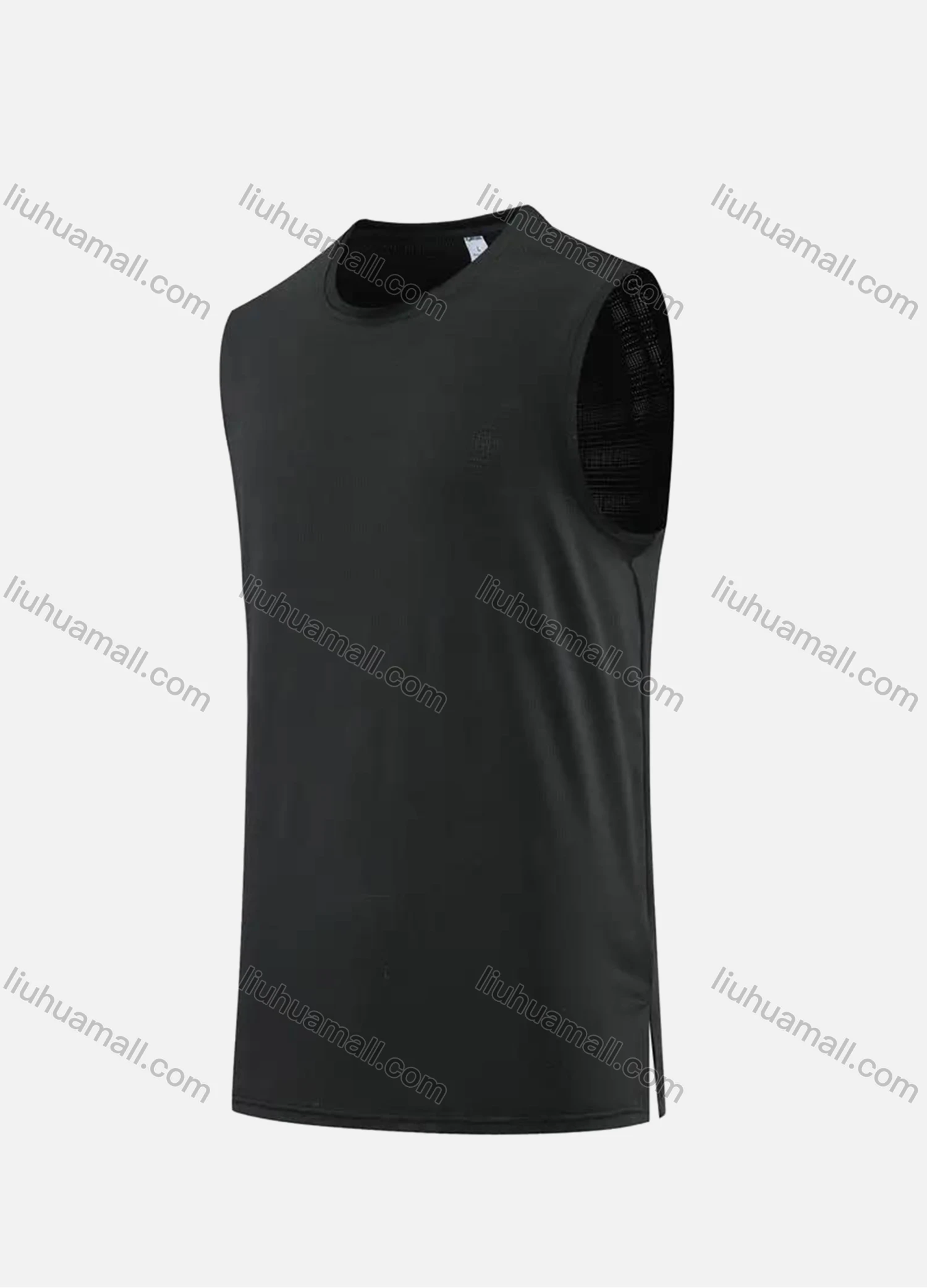 Wholesale Men's Athletic Workout Plain Quick Dry Round Neck Tank Top 0605# - Liuhuamall