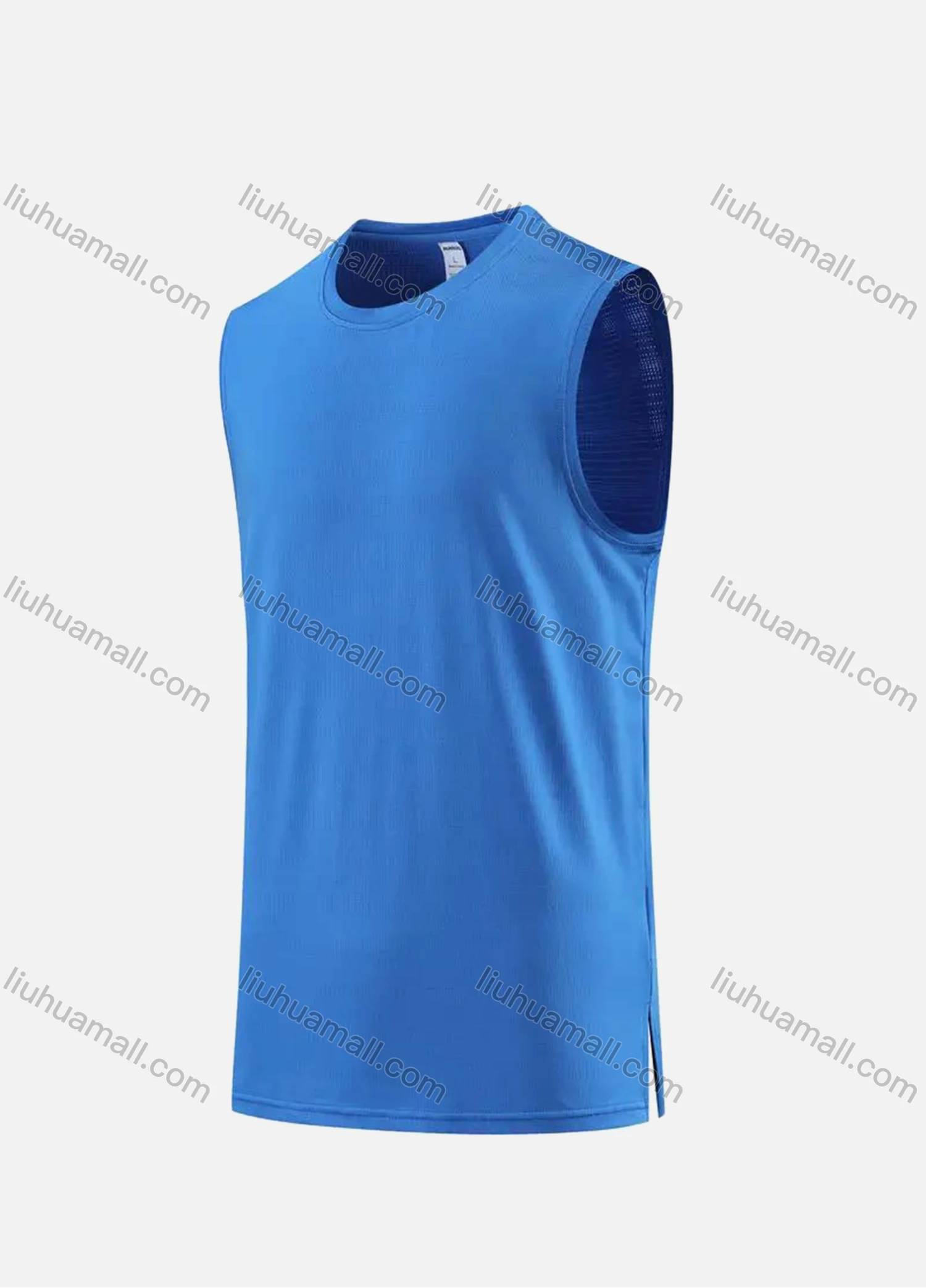 Wholesale Men's Athletic Workout Plain Quick Dry Round Neck Tank Top 0605# - Liuhuamall