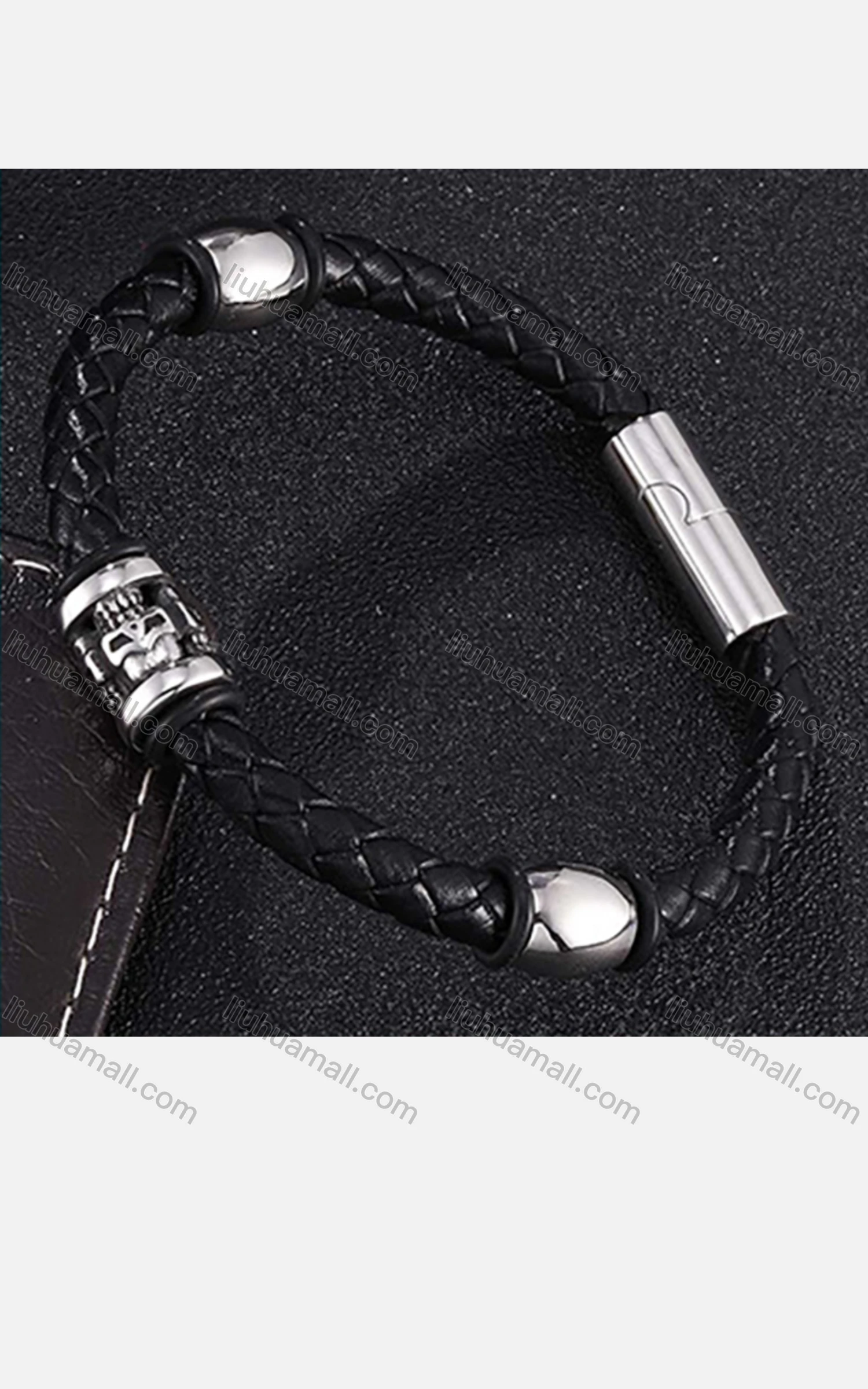 Wholesale Genuine Leather Stainless Steel Magnetic Buckle Bracelet SP0412# - Liuhuamall