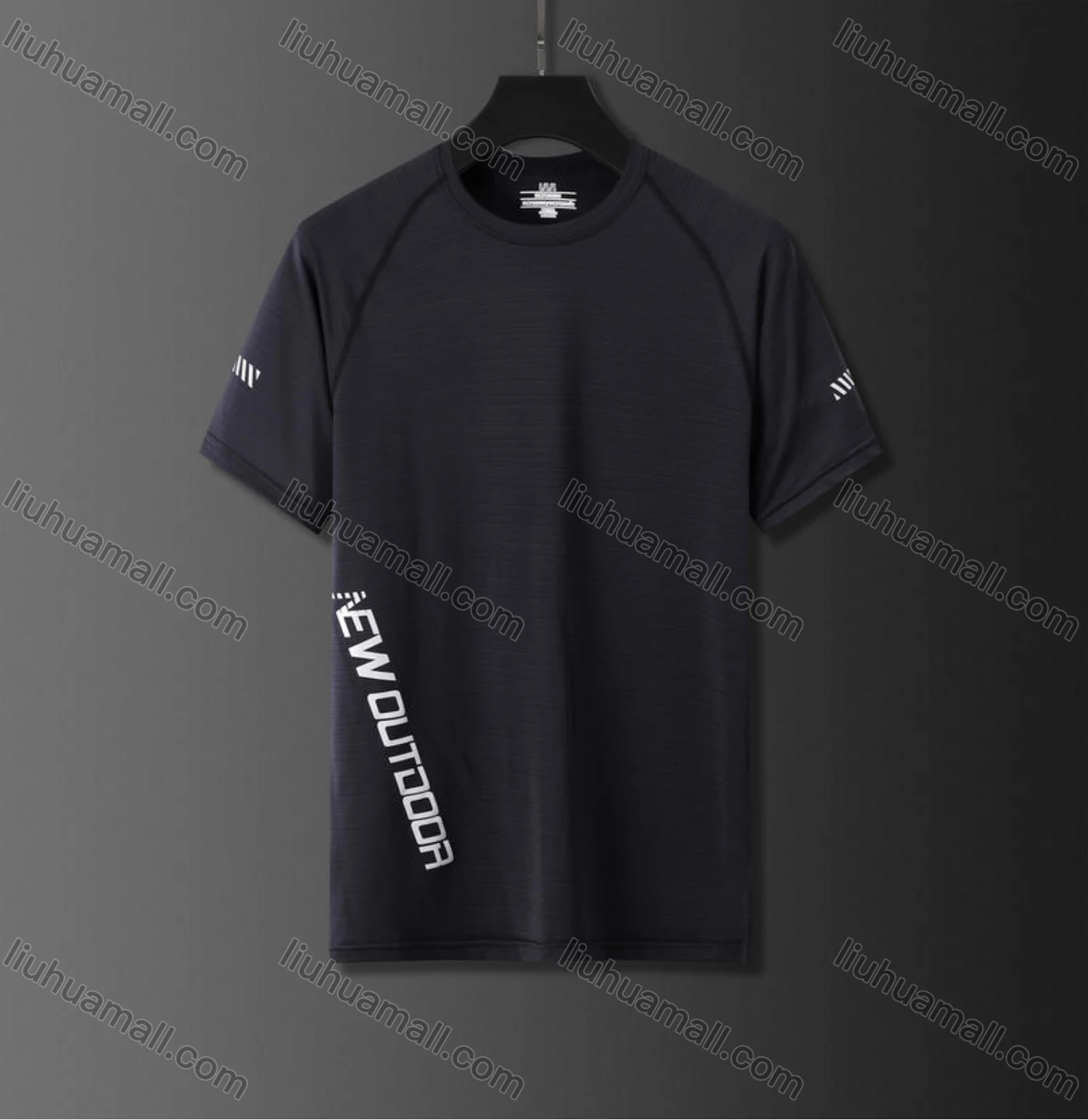 Wholesale Men's Casual & Athletic Workout Letter Print Short Sleeve Quick Dry Round Neck Tee MT1311# - Liuhuamall