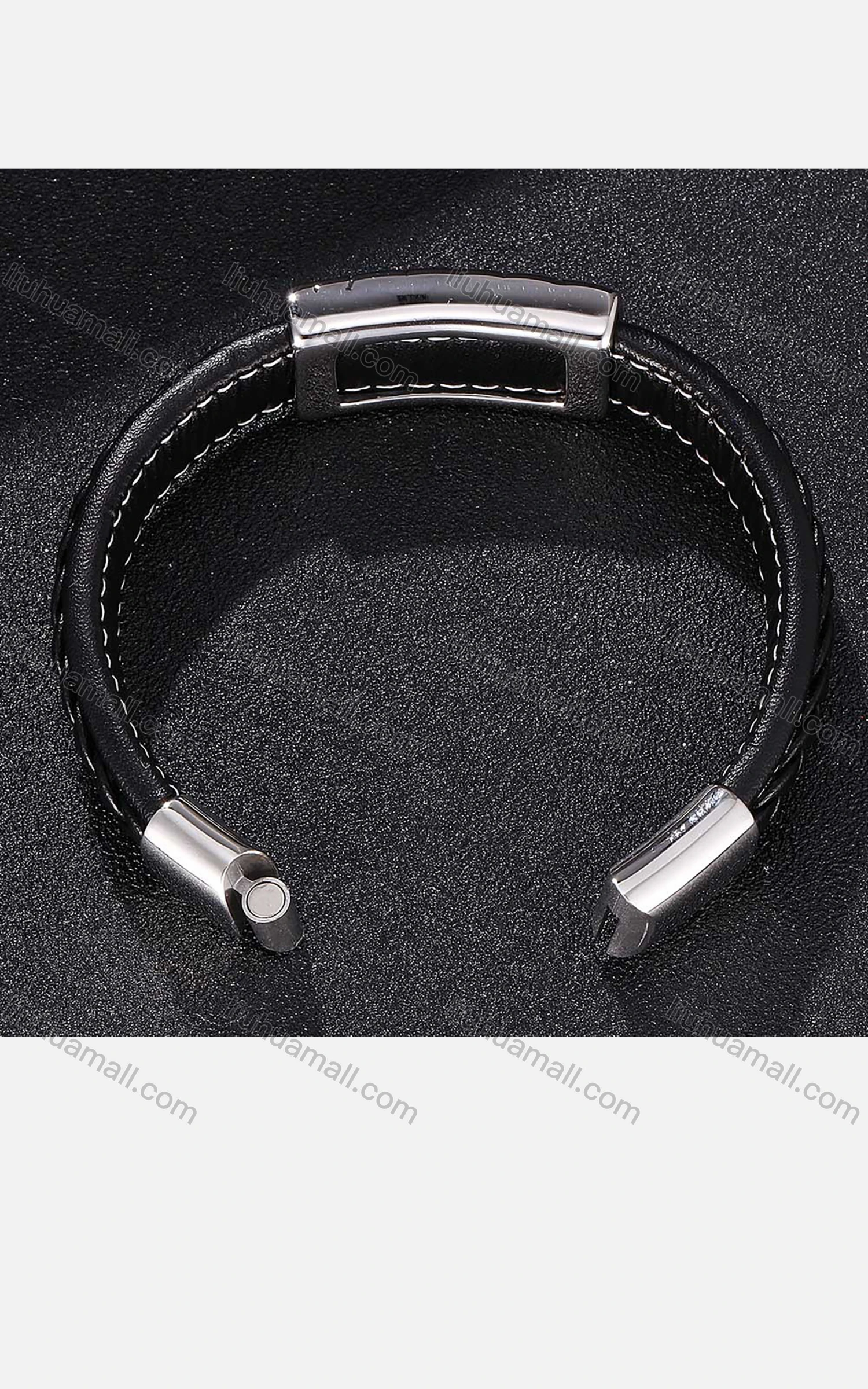 Wholesale Genuine Leather Stainless Steel Magnetic Buckle Bracelet SP0191# - Liuhuamall