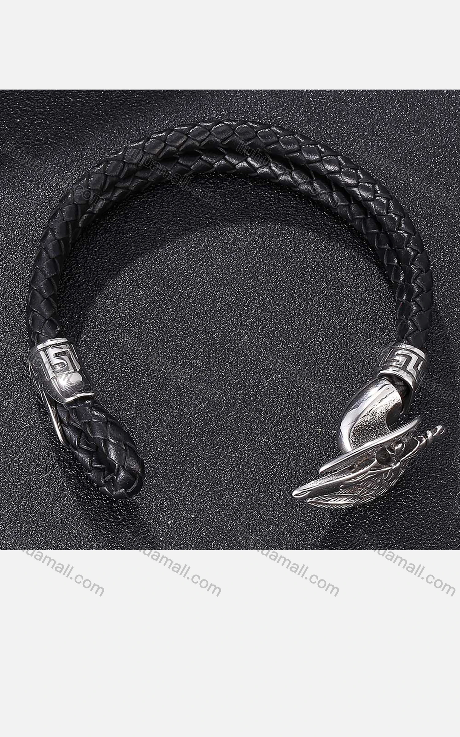 Wholesale Genuine Leather Stainless Steel Toggle Clasps Bracelet SP0311# - Liuhuamall