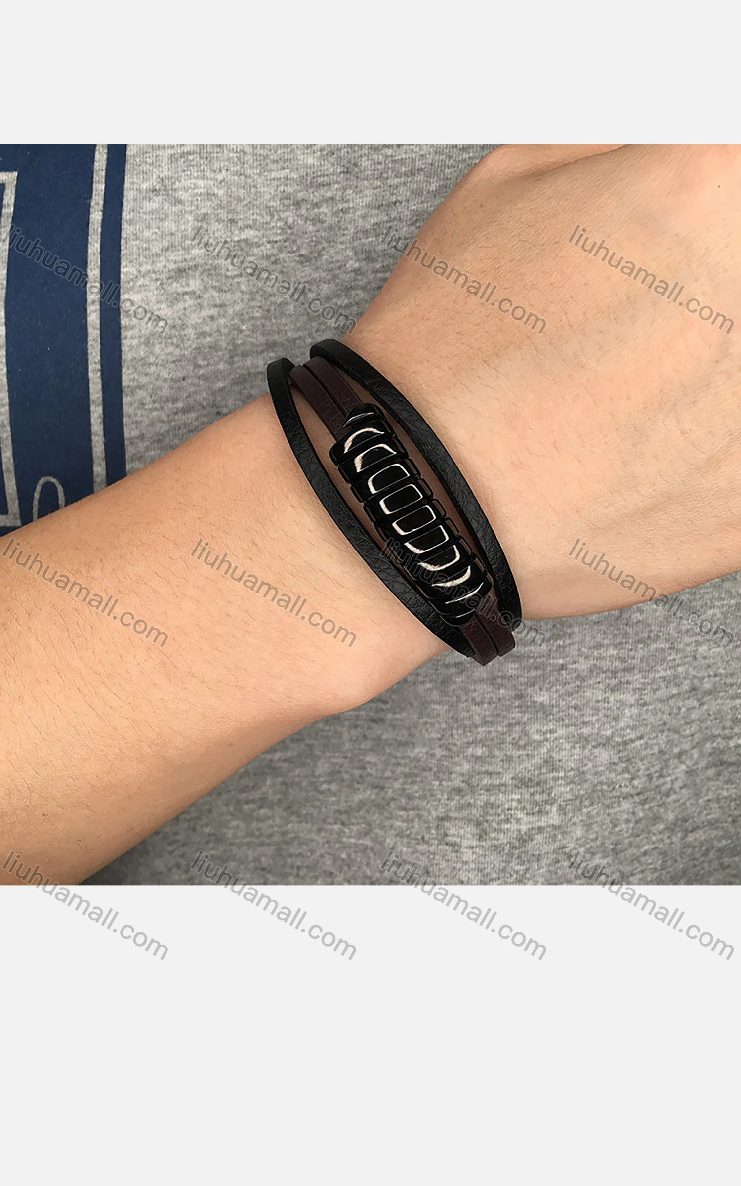 Wholesale Genuine Leather Magnetic Buckle Bracelet PH510# - Liuhuamall
