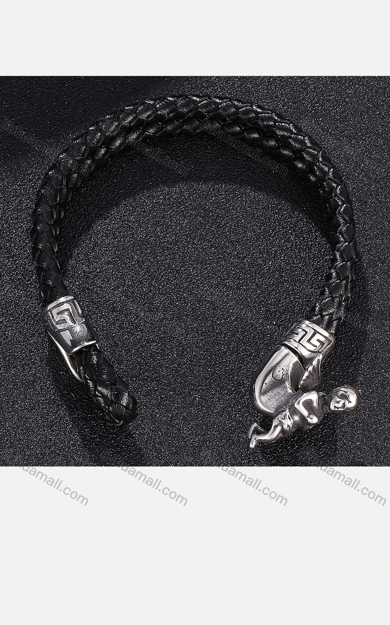 Wholesale Genuine Leather Stainless Steel Magnetic Buckle Bracelet PW753# - Liuhuamall