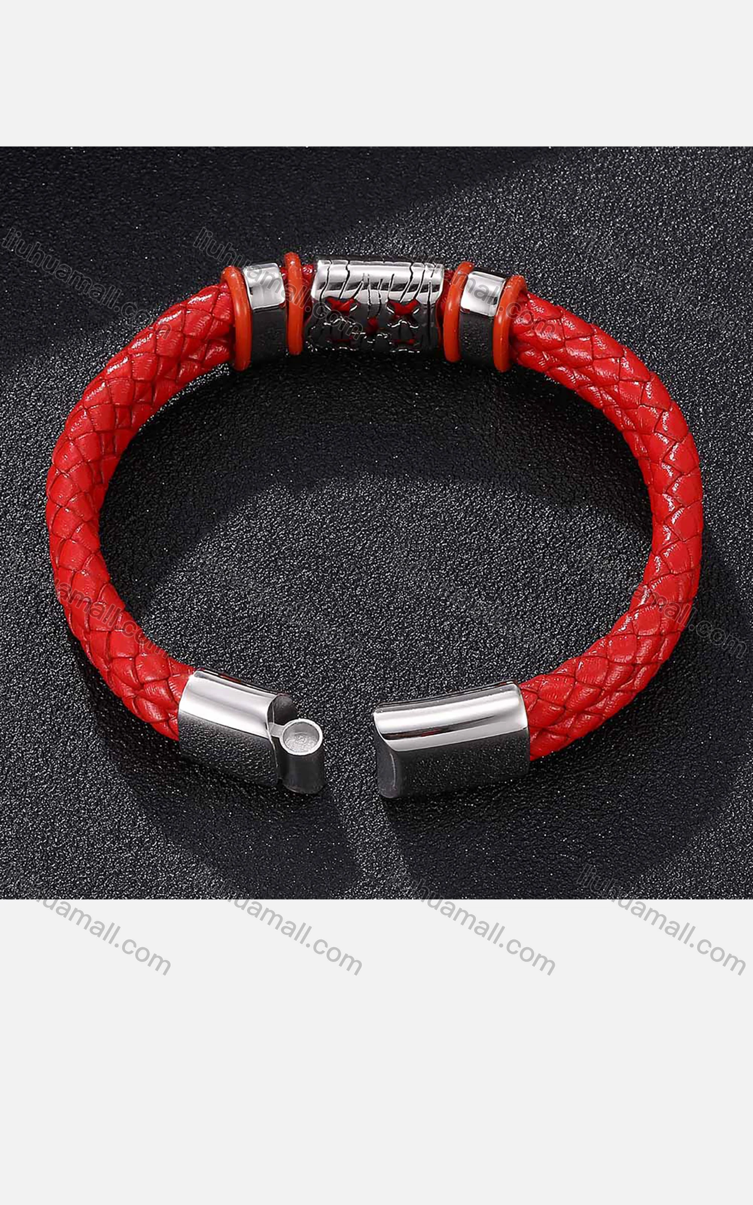 Wholesale Genuine Leather Stainless Steel Magnetic Buckle Bracelet SP0113# - Liuhuamall