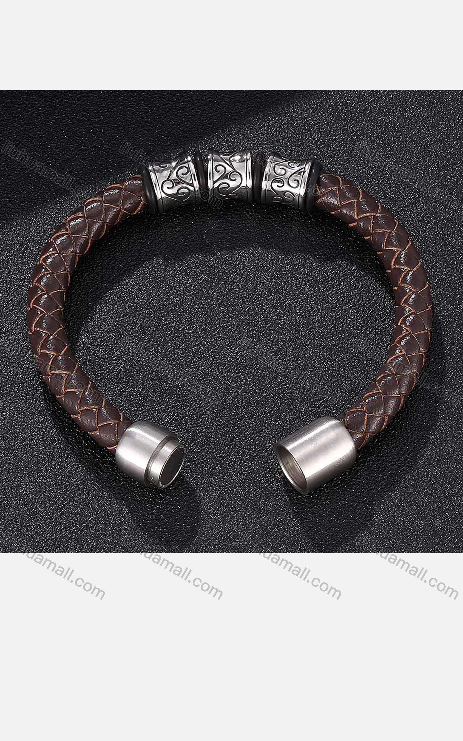 Wholesale Genuine Leather Stainless Steel Magnetic Buckle Bracelet SP0159# - Liuhuamall