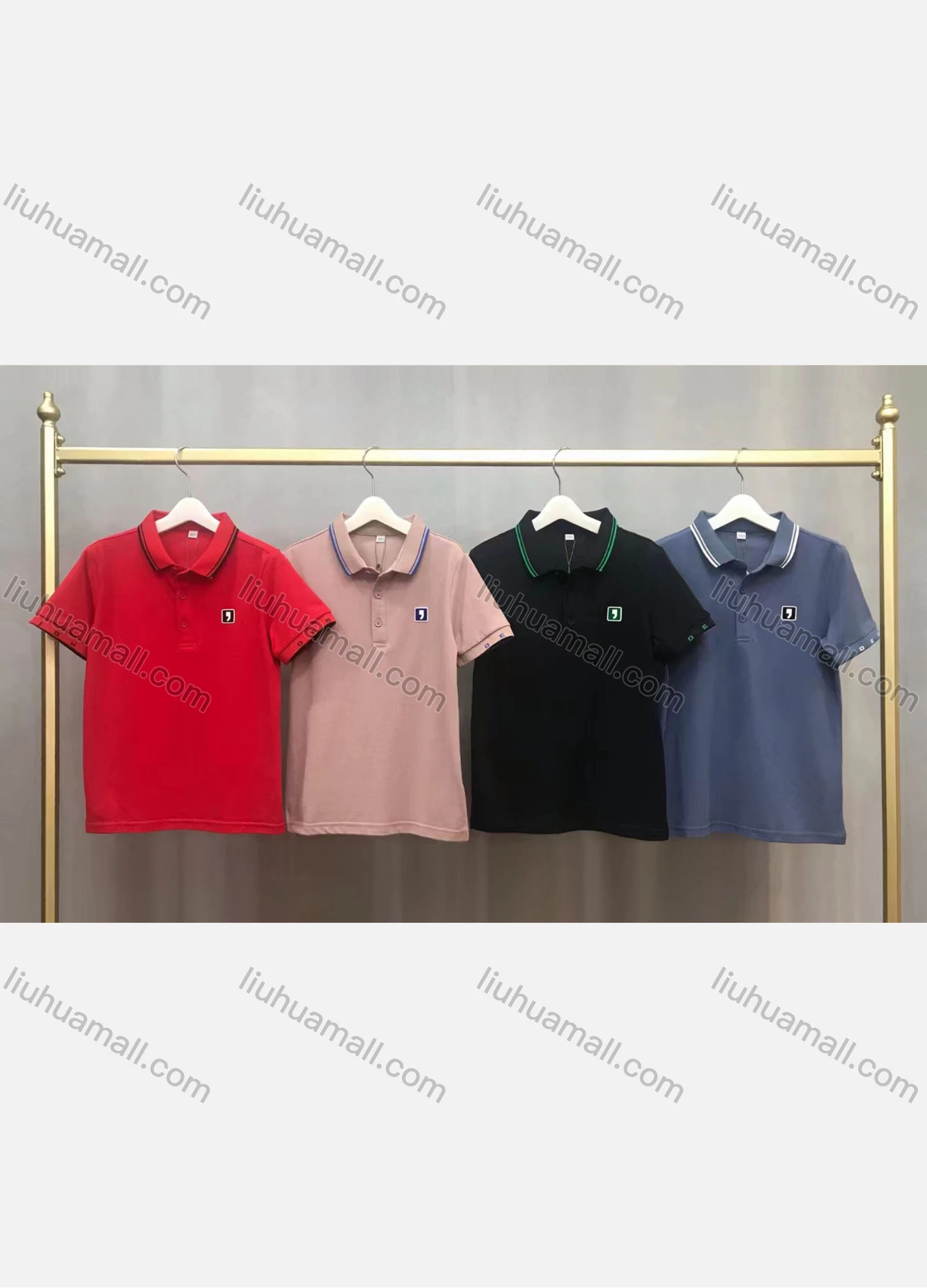 Wholesale Boy's Casual Collared Short Sleeve Plain Polo Shirt - Liuhuamall