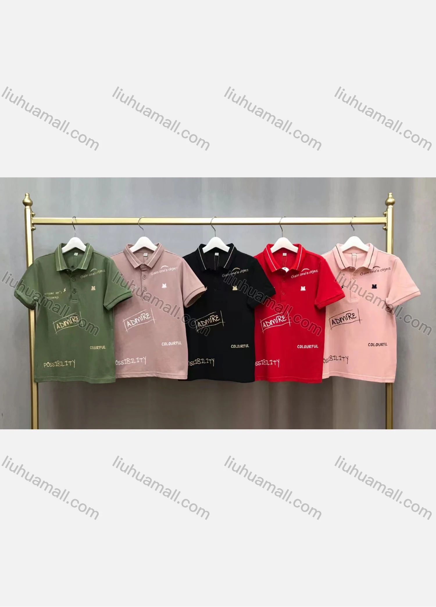 Wholesale Boy's Casual Collared Short Sleeve Letter Polo Shirt - Liuhuamall