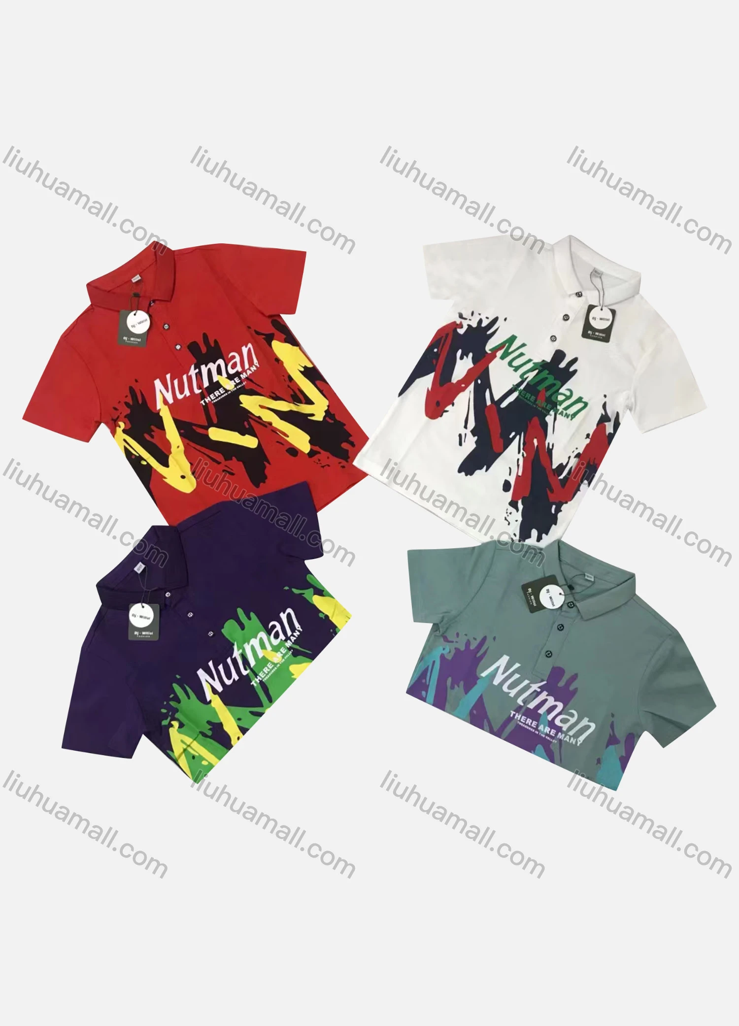 Wholesale Boy's Casual Letter Print Collared Short Sleeve Polo Shirt - Liuhuamall