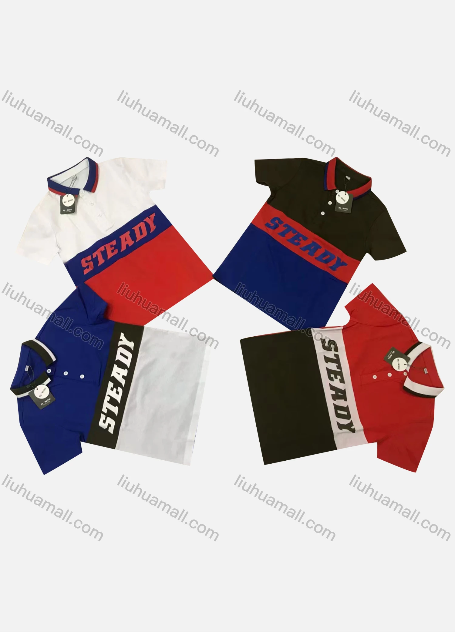 Wholesale Boy's Casual Colorblock Collared Short Sleeve Polo Shirt - Liuhuamall