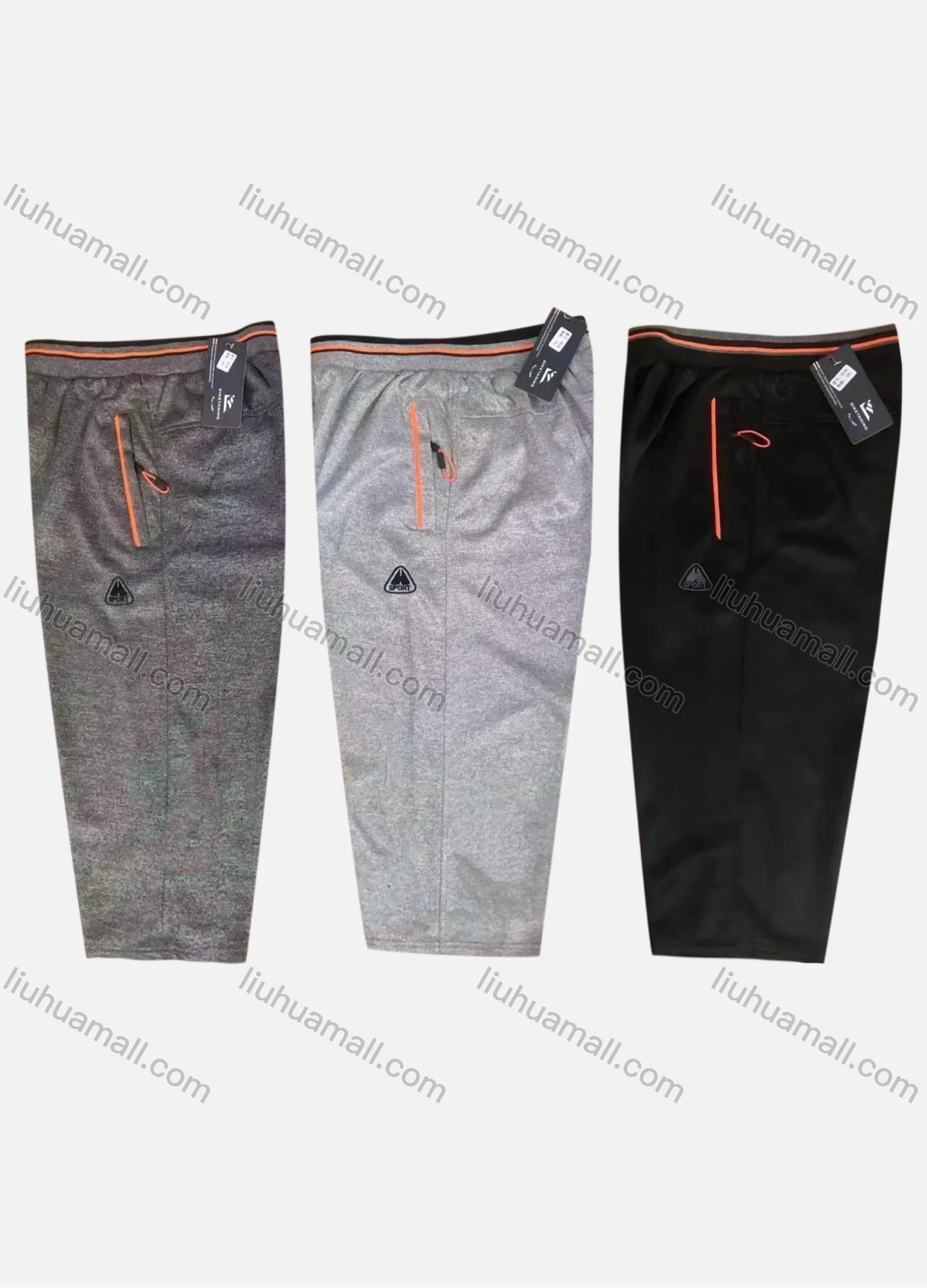Wholesale Men's Casual Breathable Elastic Waist Pockets Cropped Pants 803# - Liuhuamall