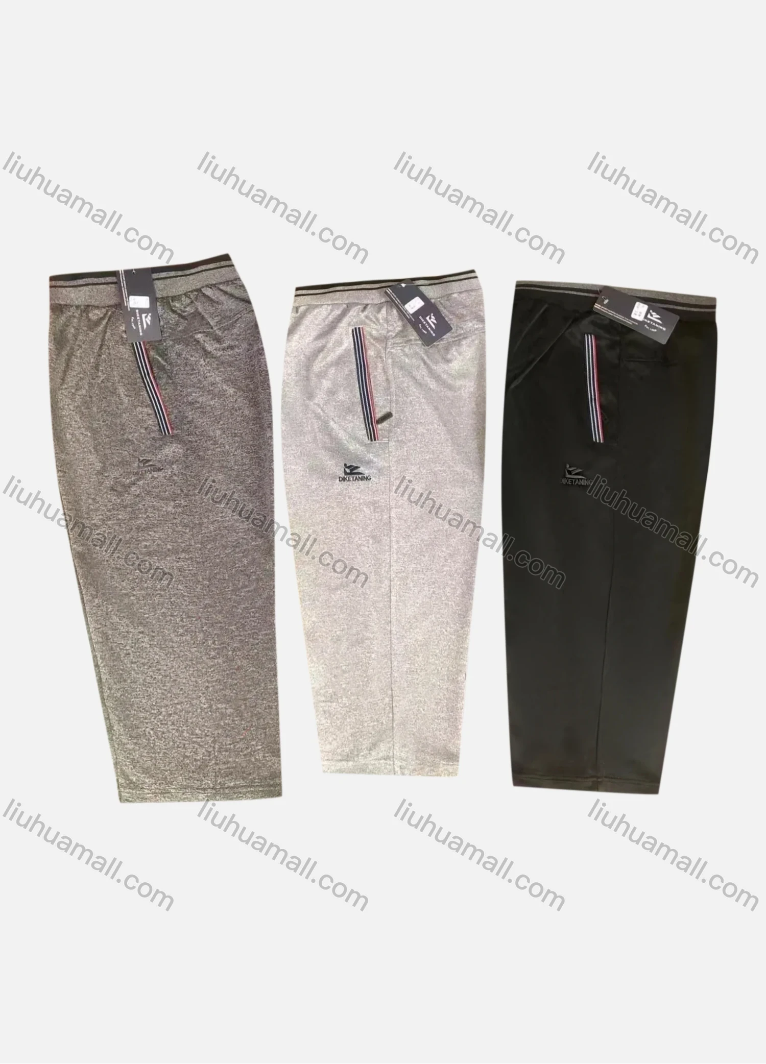 Wholesale Men's Casual Breathable Elastic Waist Pockets Cropped Pants 804# - Liuhuamall