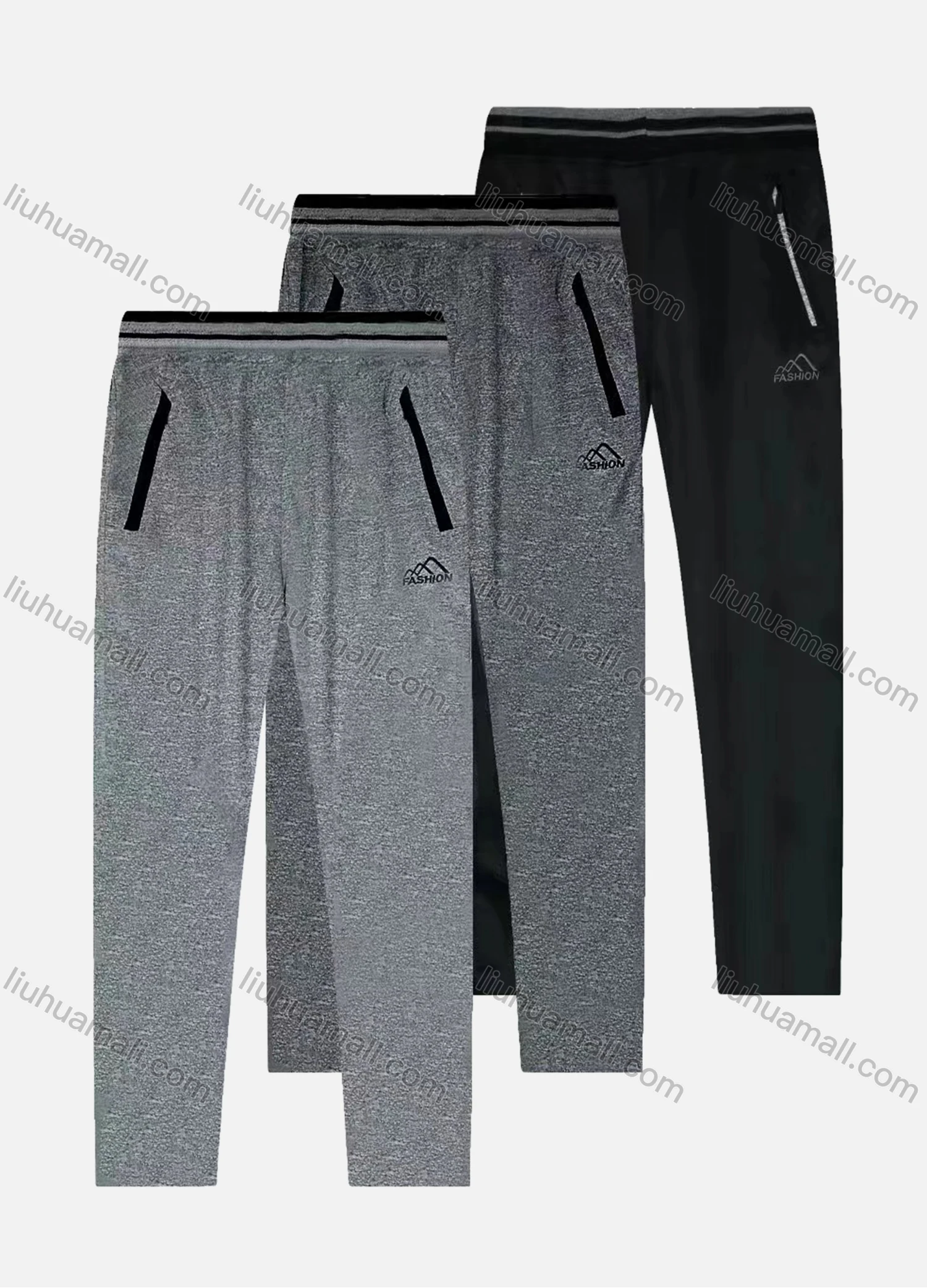 Wholesale Men's Casual Breathable Elastic Waist Pockets Pants 8865# - Liuhuamall