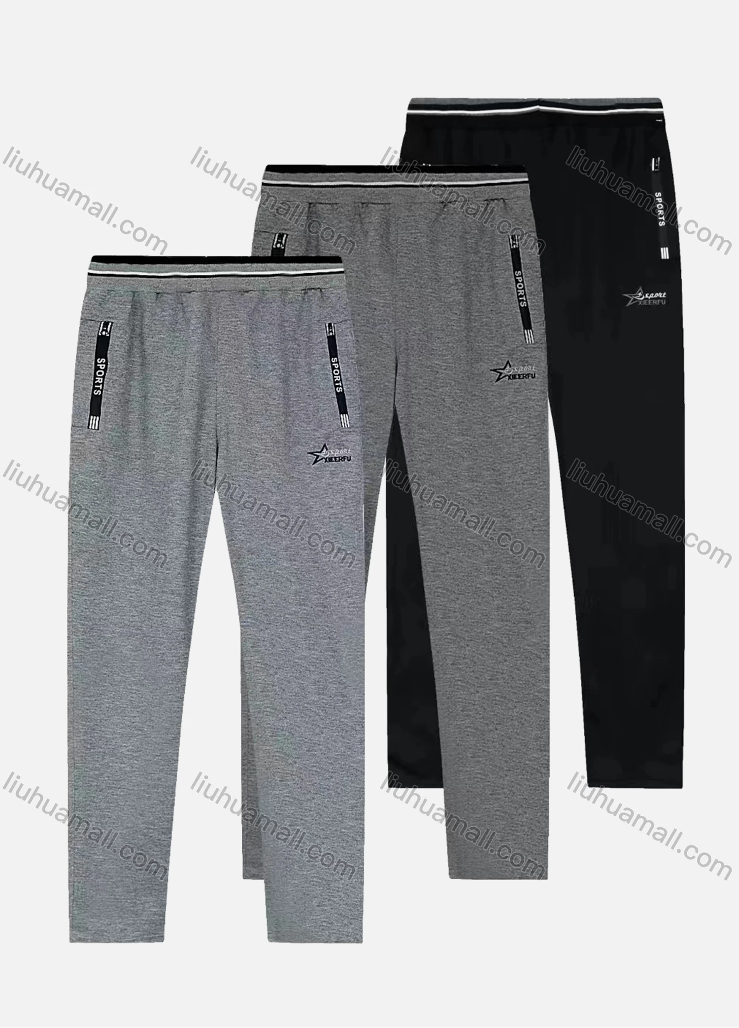 Wholesale Men's Casual Breathable Elastic Waist Pockets Pants MD2801# - Liuhuamall