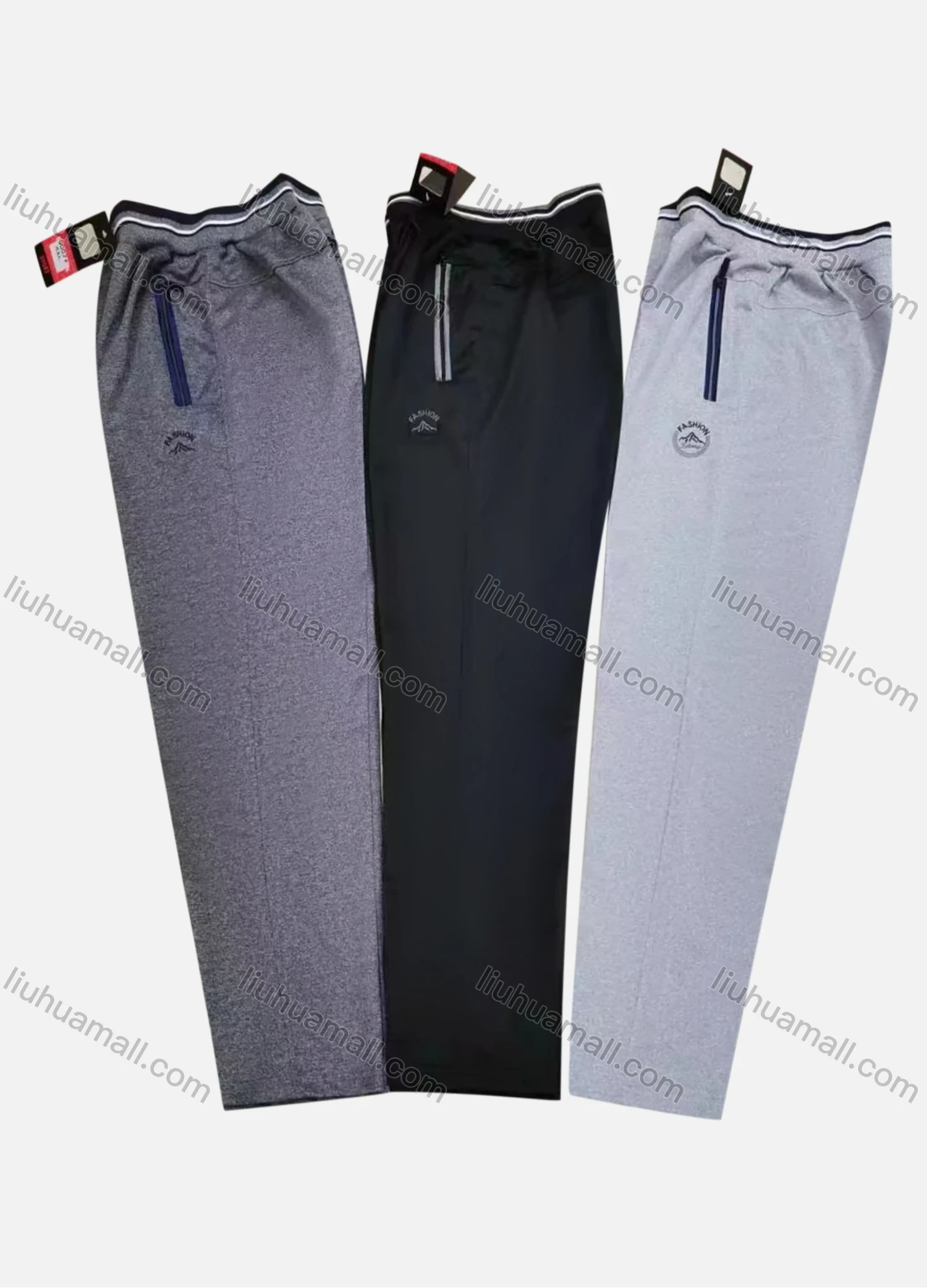 Wholesale Men's Casual Breathable Elastic Waist Pockets Pants Q007# - Liuhuamall