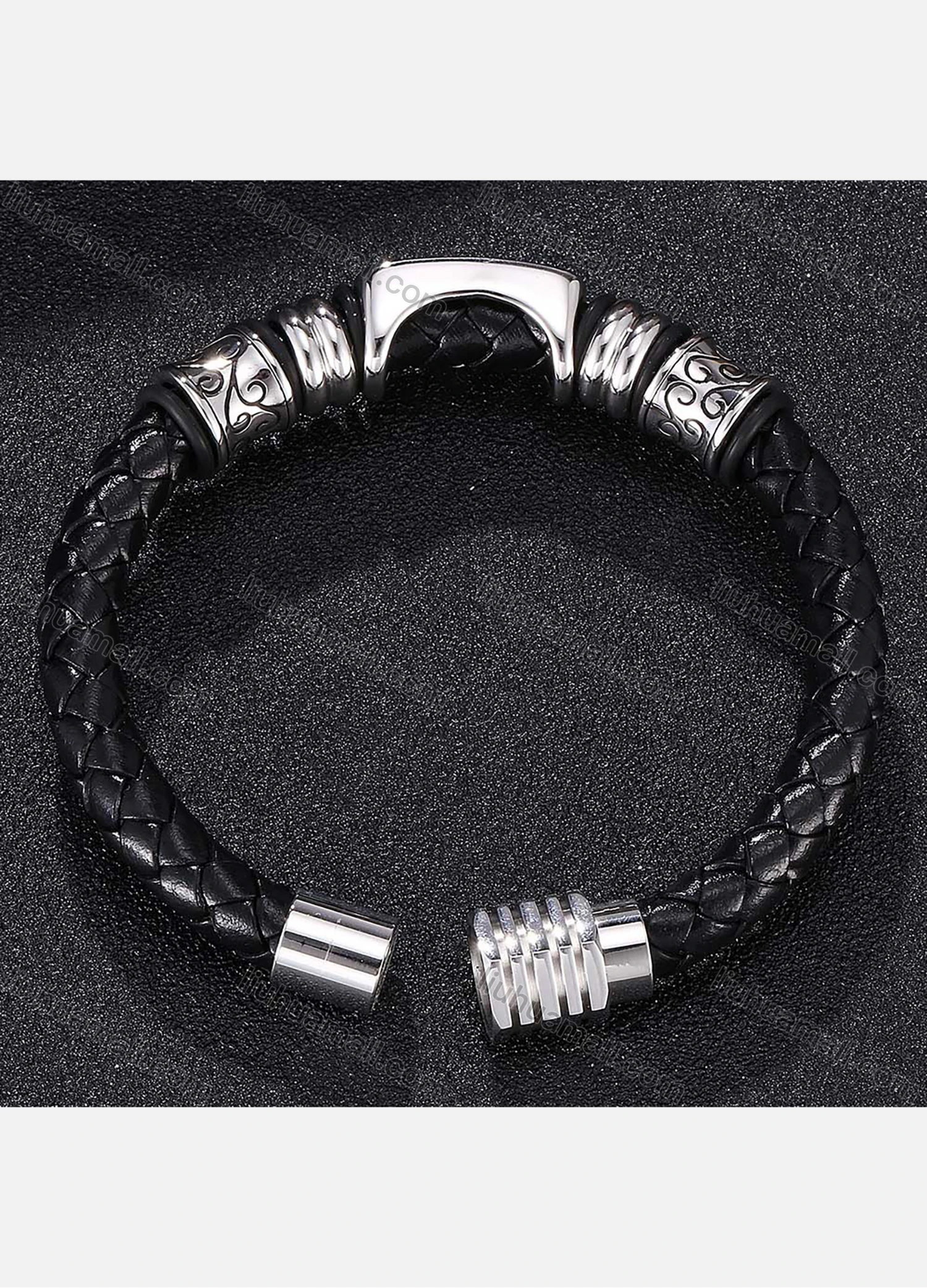 Wholesale Genuine Leather Stainless Steel Magnetic Buckle Bracelet SP0117# - Liuhuamall