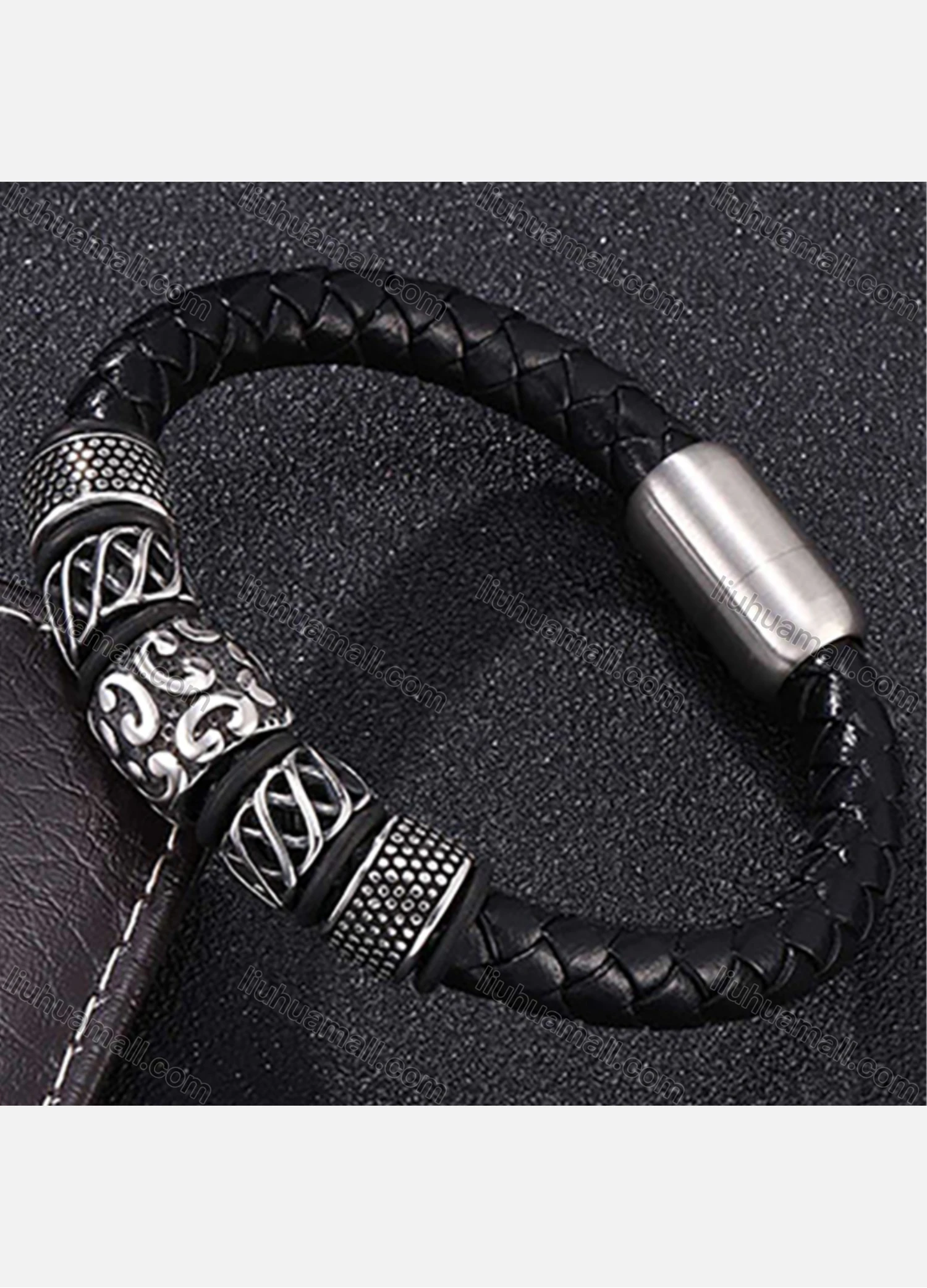 Wholesale Genuine Leather Stainless Steel Magnetic Buckle Bracelet SP0118# - Liuhuamall