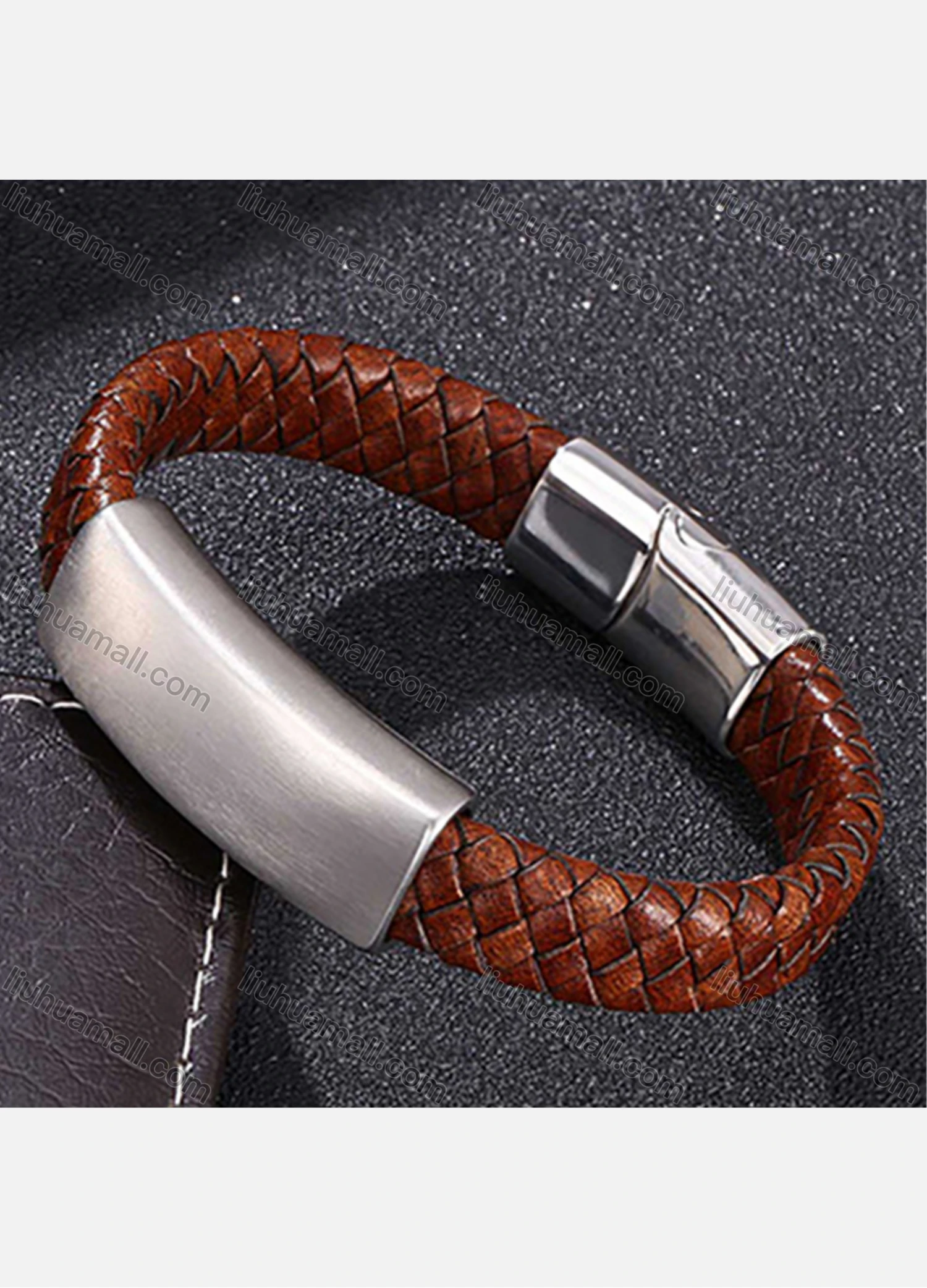 Wholesale Genuine Leather Stainless Steel Magnetic Buckle Bracelet SP0319# - Liuhuamall