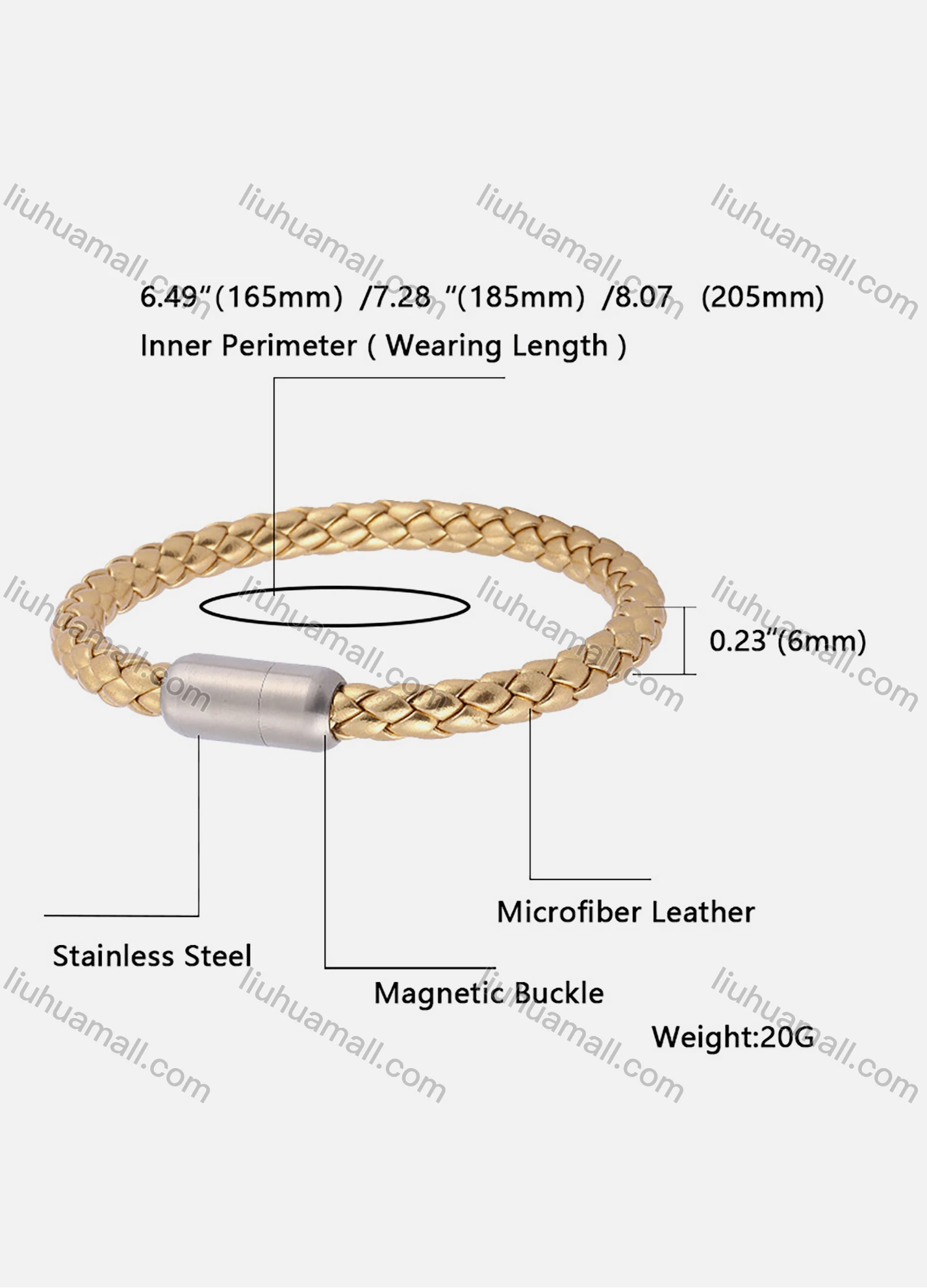 Wholesale Microfiber Leather Stainless Steel Magnetic Buckle Bracelet SP0518J# - Liuhuamall