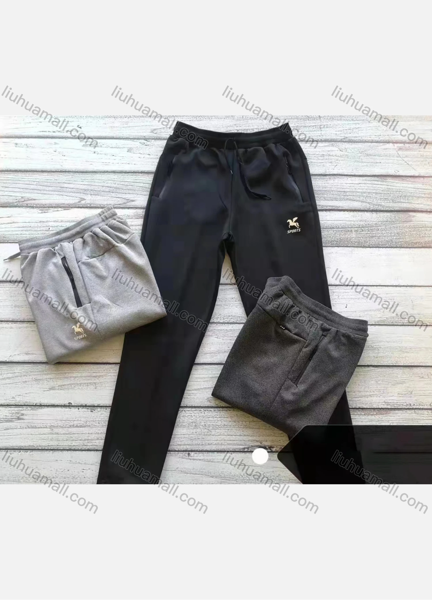 Wholesale Men's Casual High Stretchy Pockets Drawstring Pants MA6854# - Liuhuamall