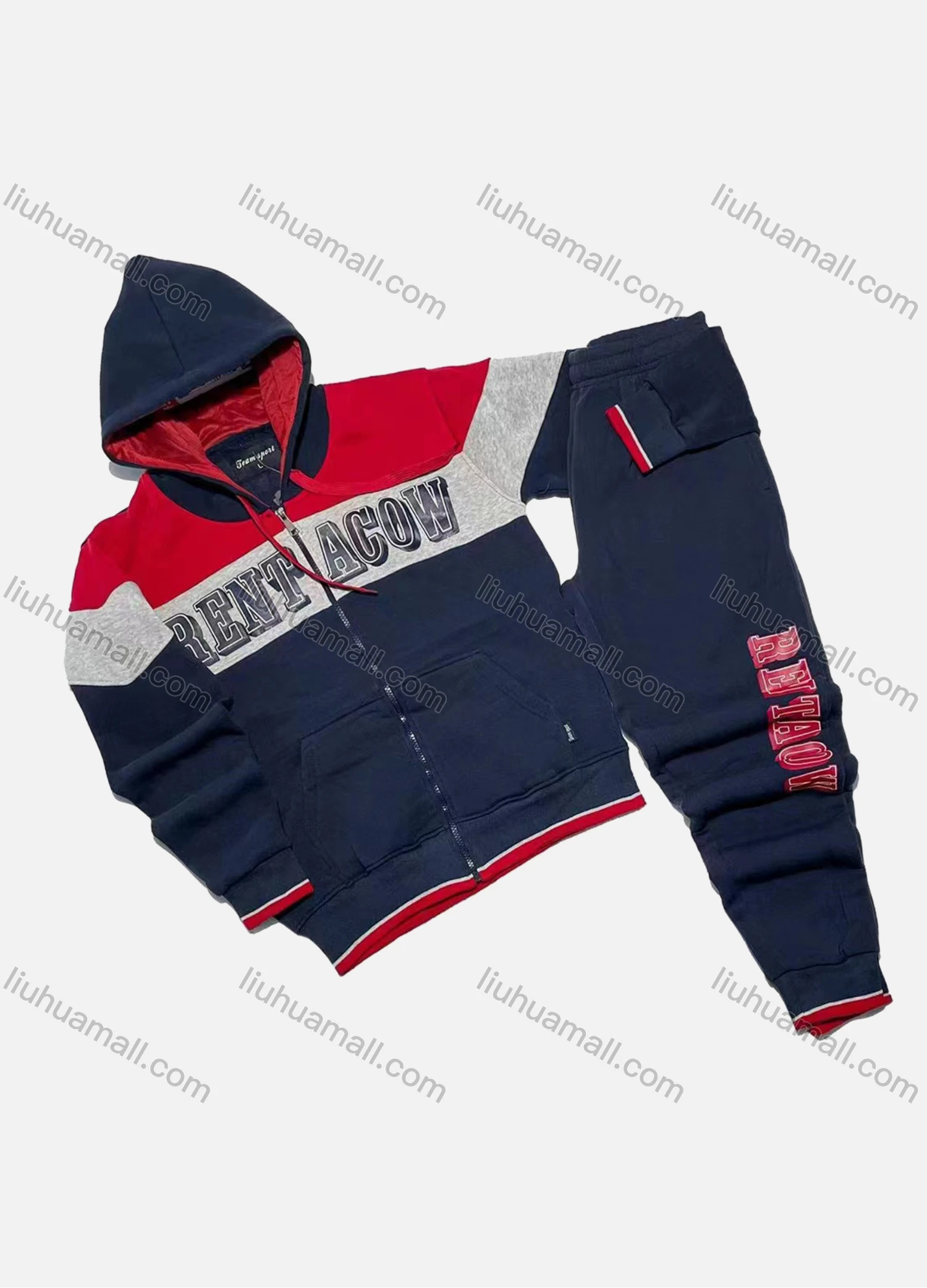 Wholesale Men's Casual Hooded Zipper Jacket & Sweatpants 2-piece Set HR-2407,RJ-2431# - Liuhuamall