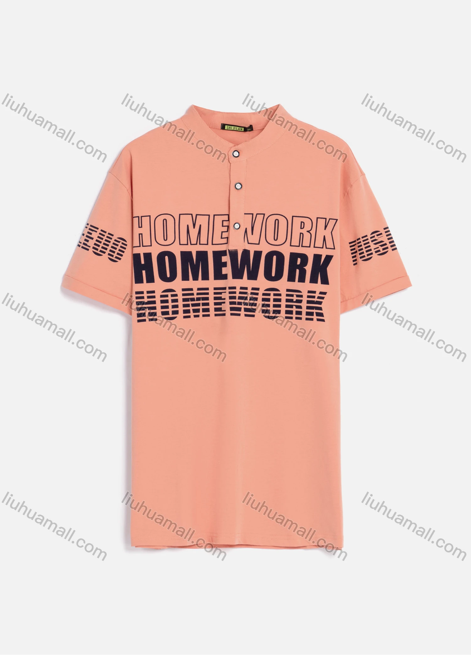 Wholesale Men's Casual Letter Print Short Sleeve 100% Cotton Polo Shirt 881# - Liuhuamall