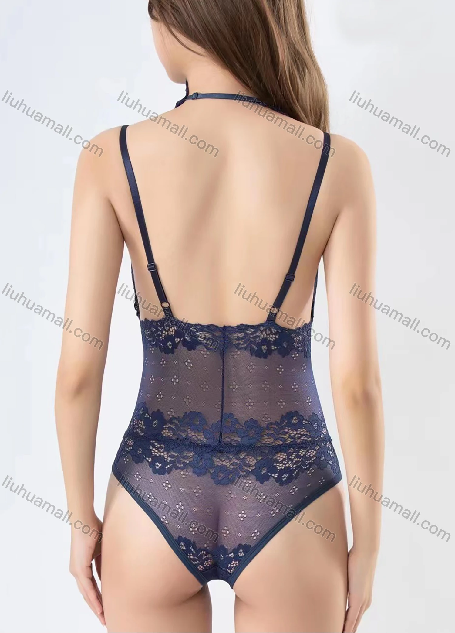 Wholesale Women's Sexy Lace See Through Spaghetti Strap Lingerie Bodysuit 201# - Liuhuamall