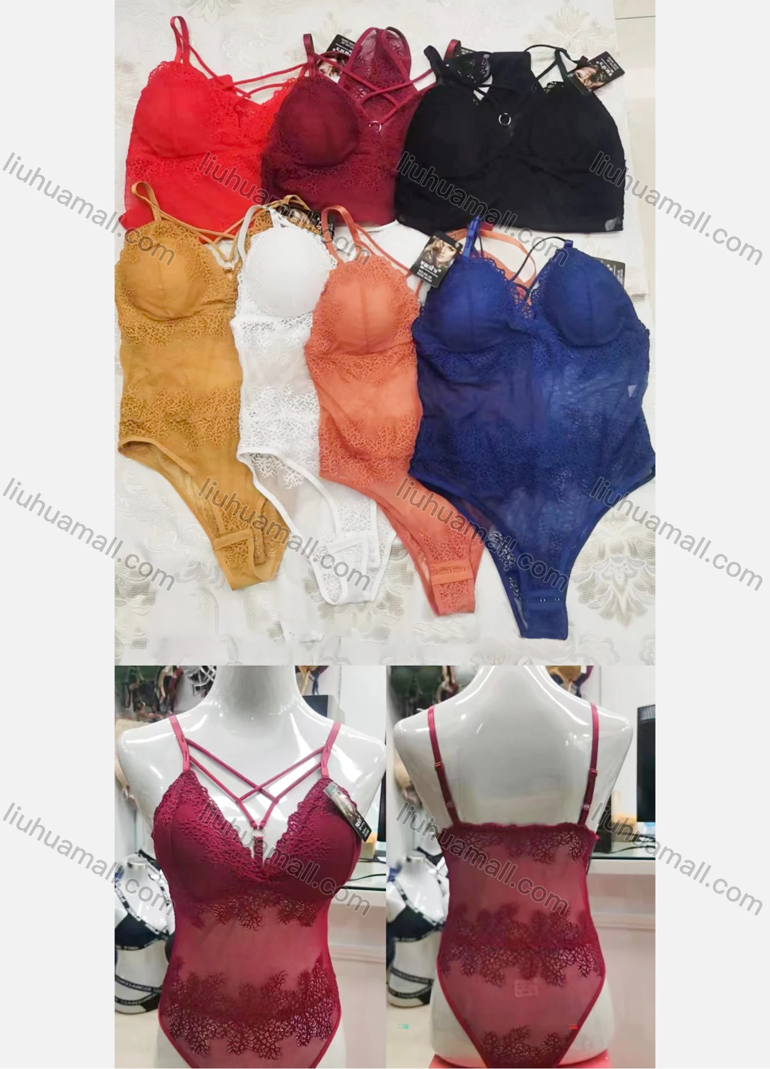 Wholesale Women's Sexy Lace One Piece Lingerie Bodysuit - Liuhuamall