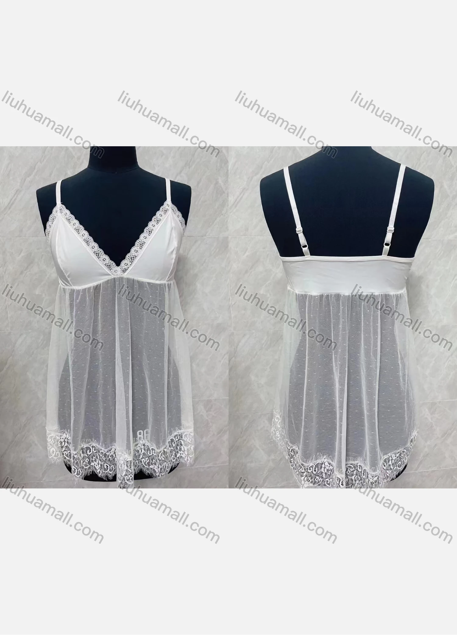 Wholesale Women's Sexy See Through Lace Cami Lingerie Chemise - Liuhuamall