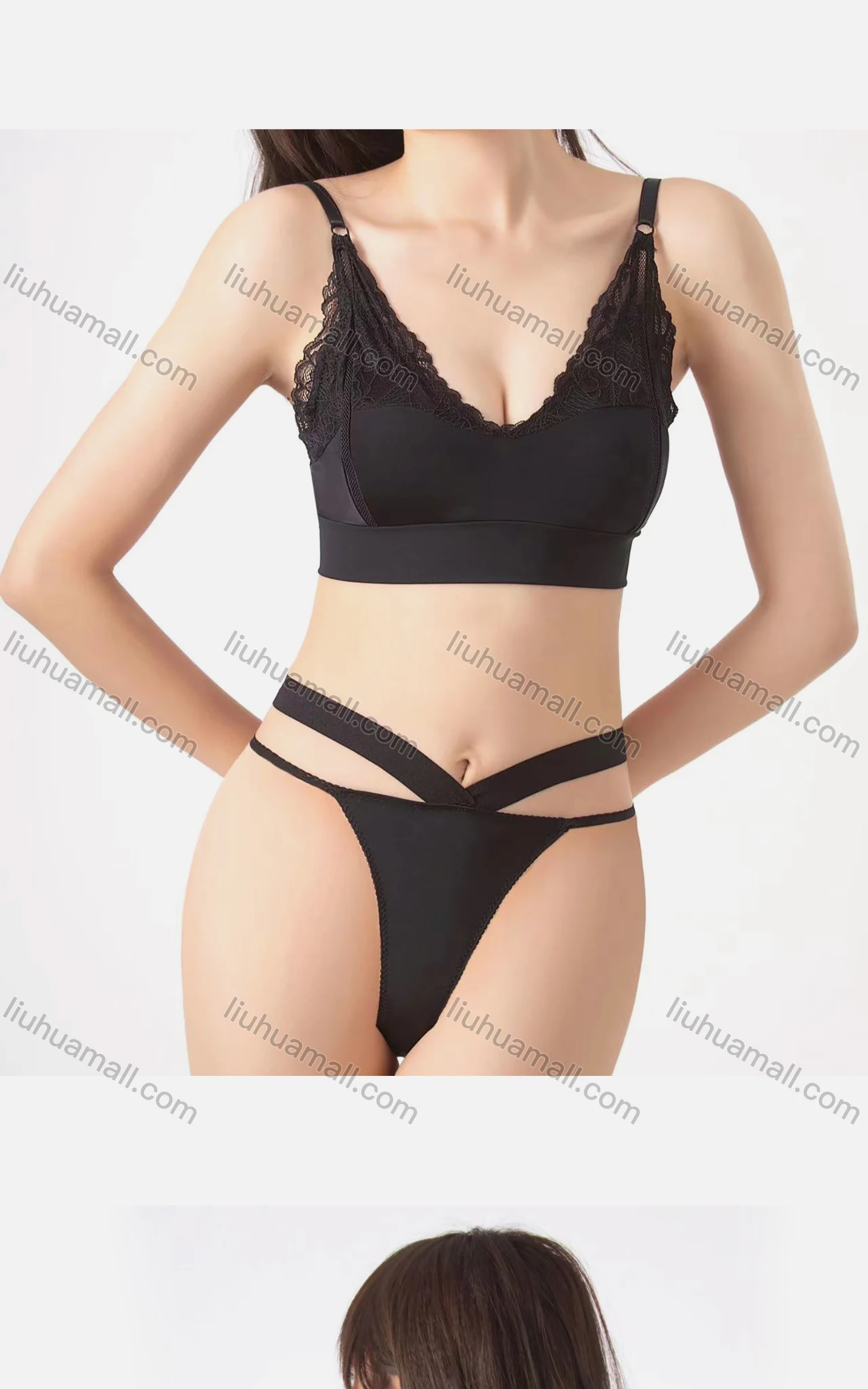 Wholesale Women's Sexy Longline Bra & Thongs Lingerie Set 185# - Liuhuamall