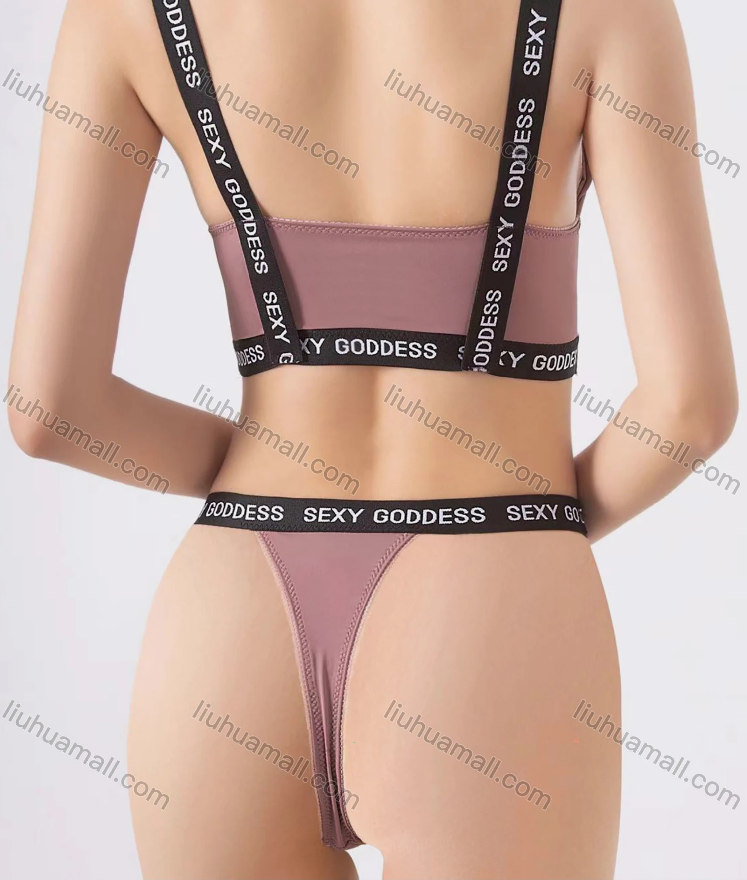 Wholesale Women's Sexy Letter Bralette Bra & Thongs Lingerie Set 187# - Liuhuamall