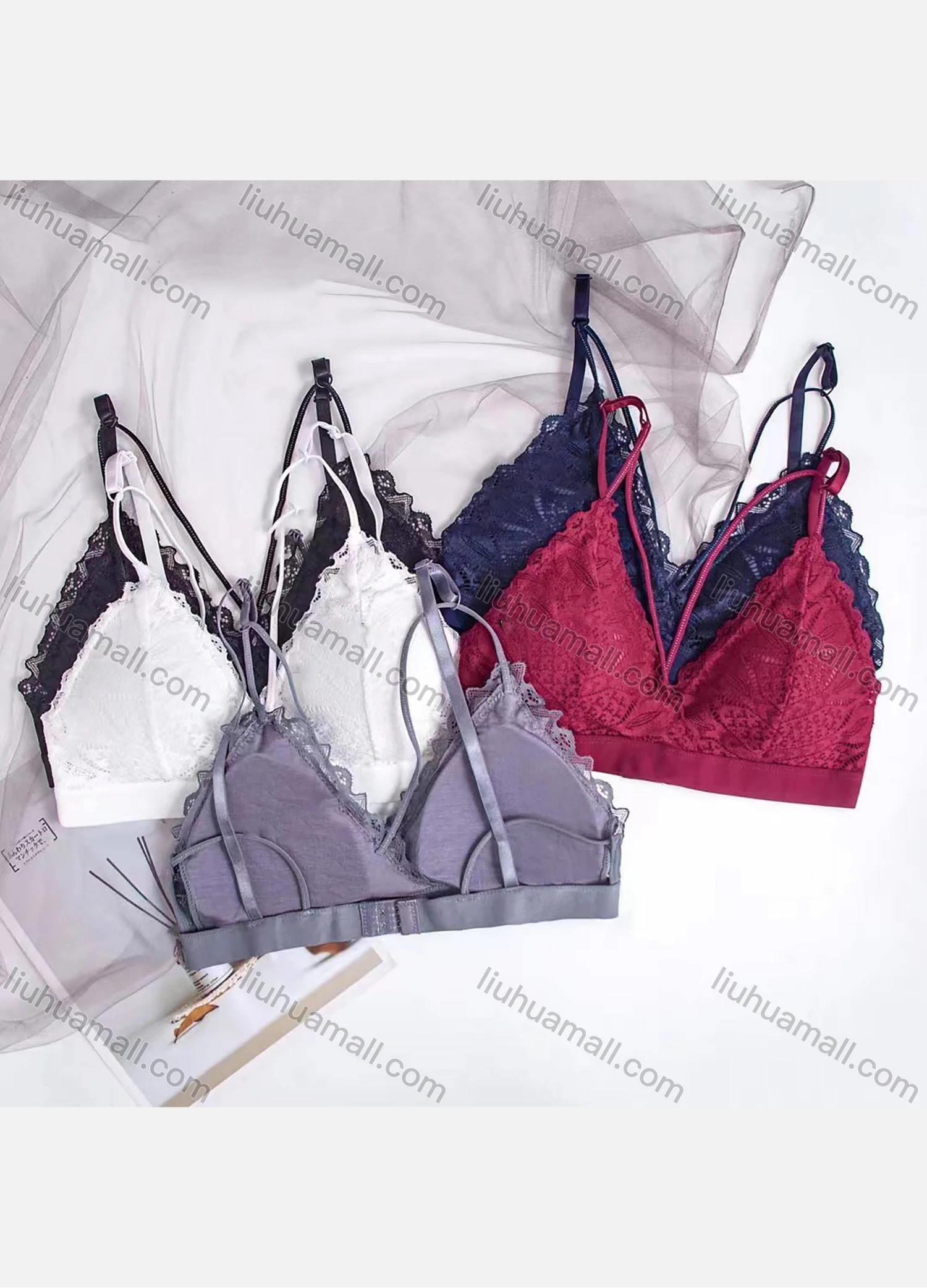 Wholesale Women's Sexy Lace Spaghetti Strap Bralette Bra 1994# - Liuhuamall