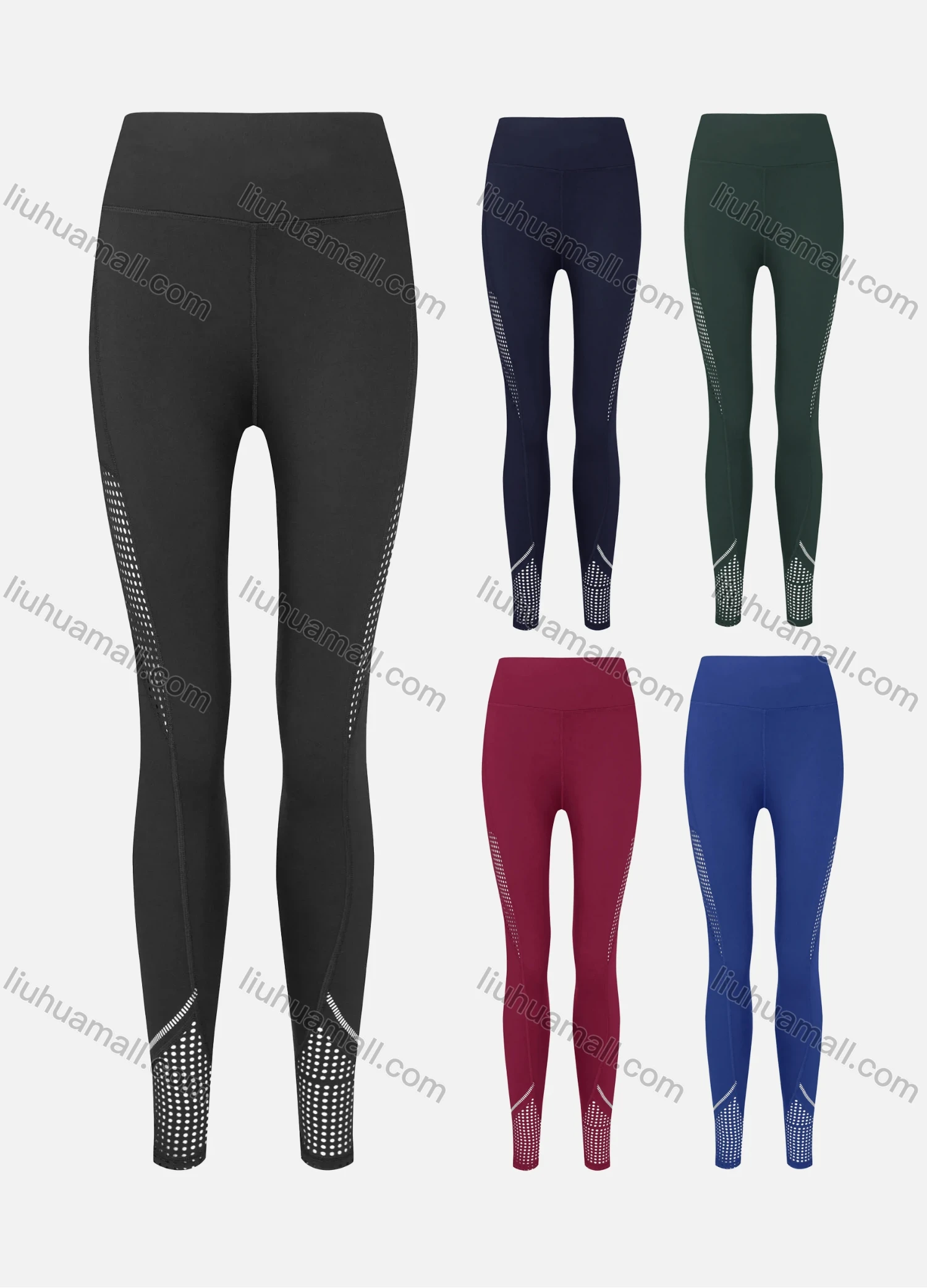 Wholesale Women's Athletic High Waist Butt Lifting Seam Cut Out Ankle Length Yoga Leggings 26464# - Liuhuamall