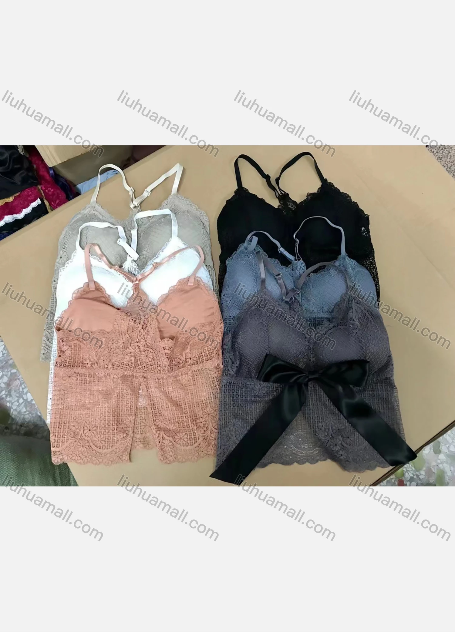Wholesale Women's Sexy Lace Spaghetti Strap Longline Bra - Liuhuamall