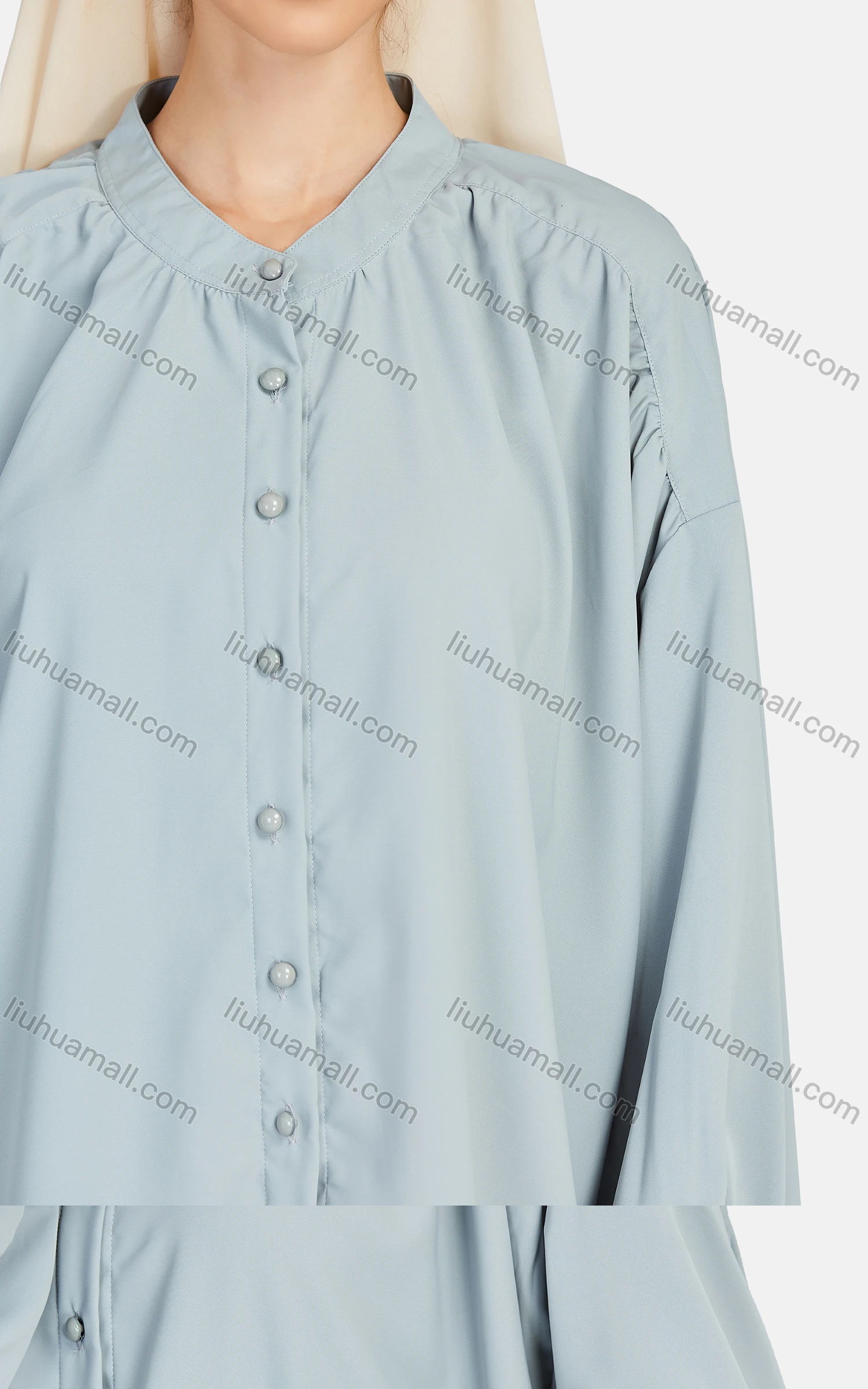 Wholesale Women's Casual Plain High Low Hem Long Sleeve Button Down Shirt 1332# - Liuhuamall