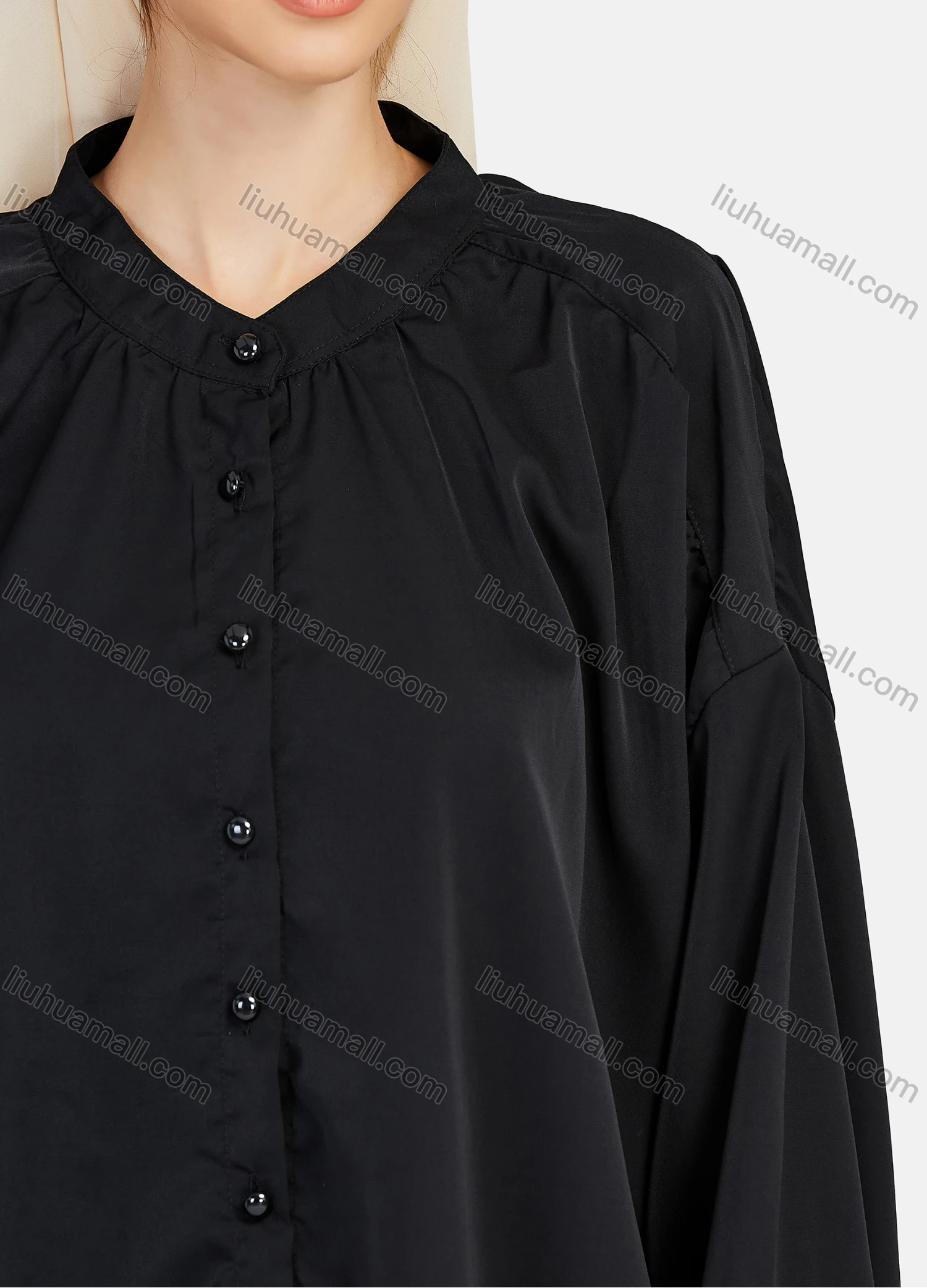 Wholesale Women's Casual Plain High Low Hem Long Sleeve Button Down Shirt 1332# - Liuhuamall