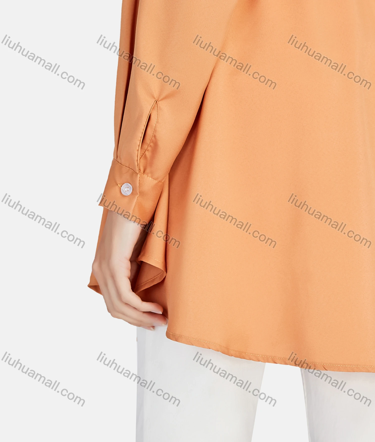 Wholesale Women's Casual Crew Neck Long Sleeve Peplum Lace Up Curved Hem Tunic 1336# - Liuhuamall