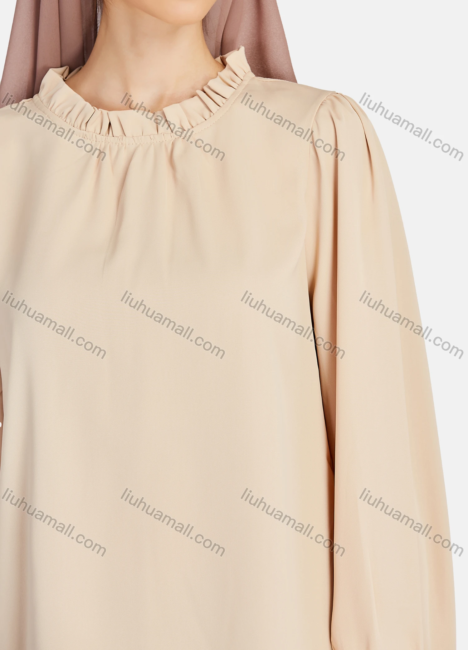 Wholesale Women's Casual Ruffle Neck Long Sleeve Blouse 1337# - Liuhuamall