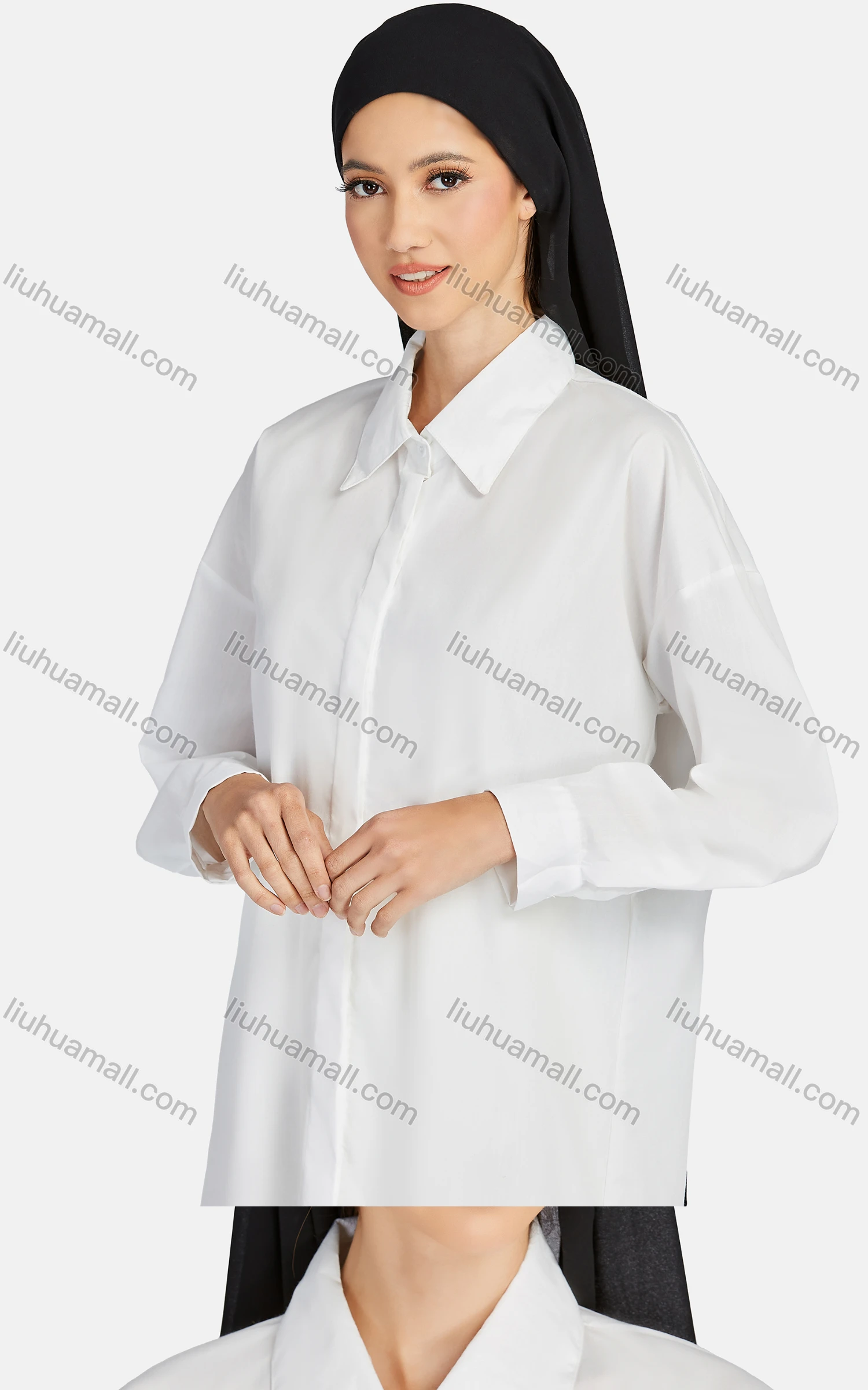 Wholesale Women's Casual Collared Long Sleeve Button Down Shirt Dress 1342# - Liuhuamall